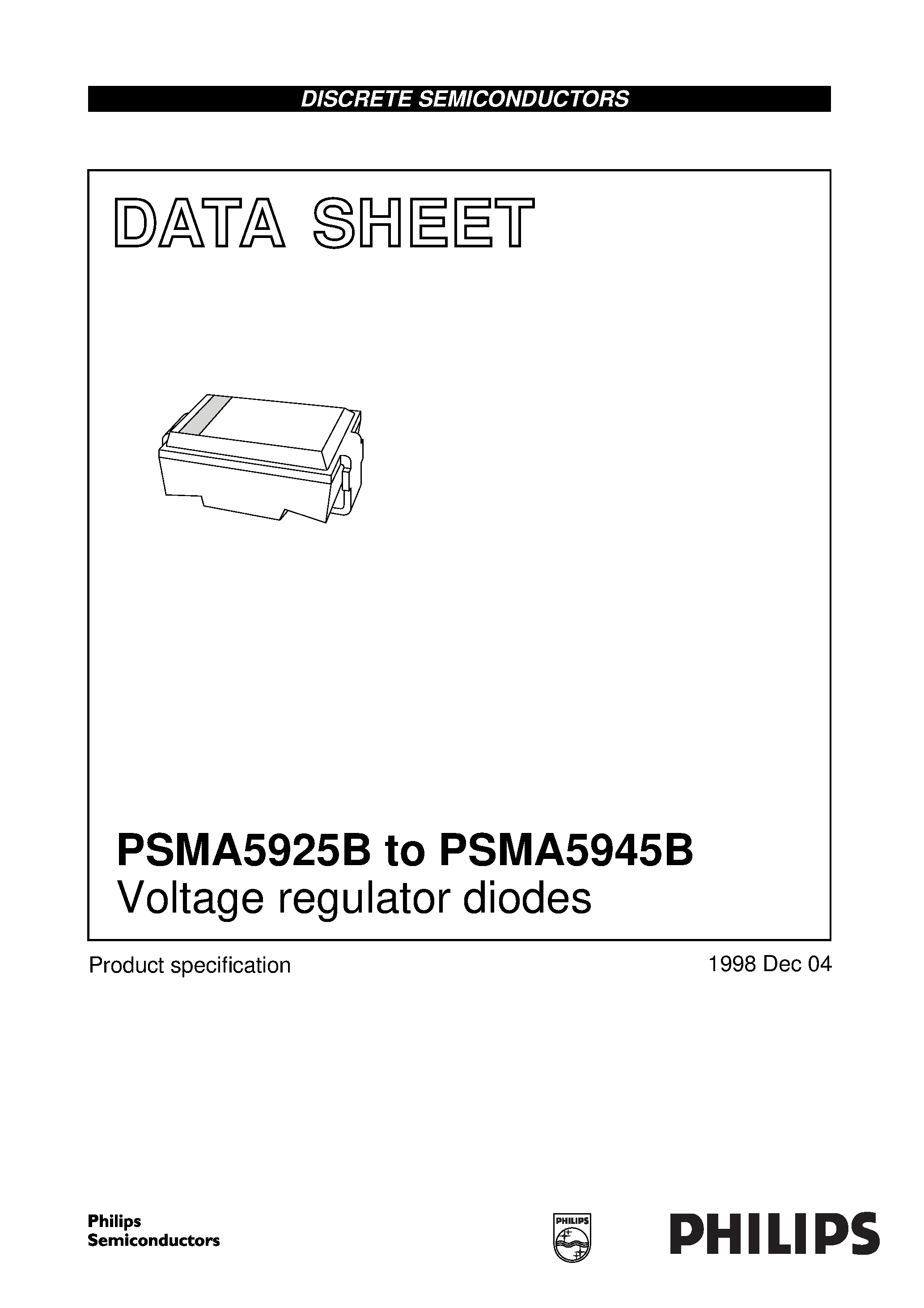 Даташит PSMA5942B - Voltage regulator diodes страница 1