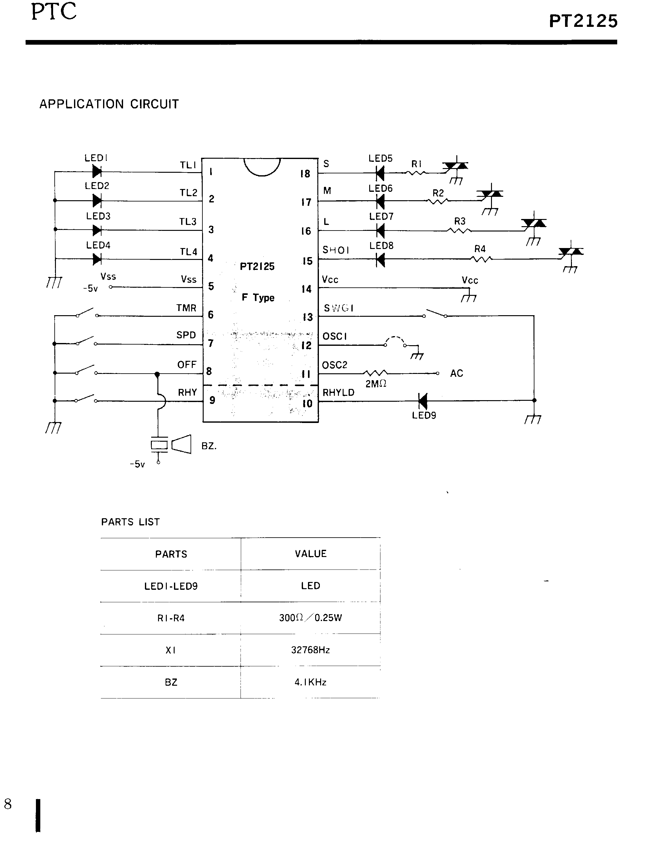 Datasheet PT2125 - FAN CONTROLLER page 2