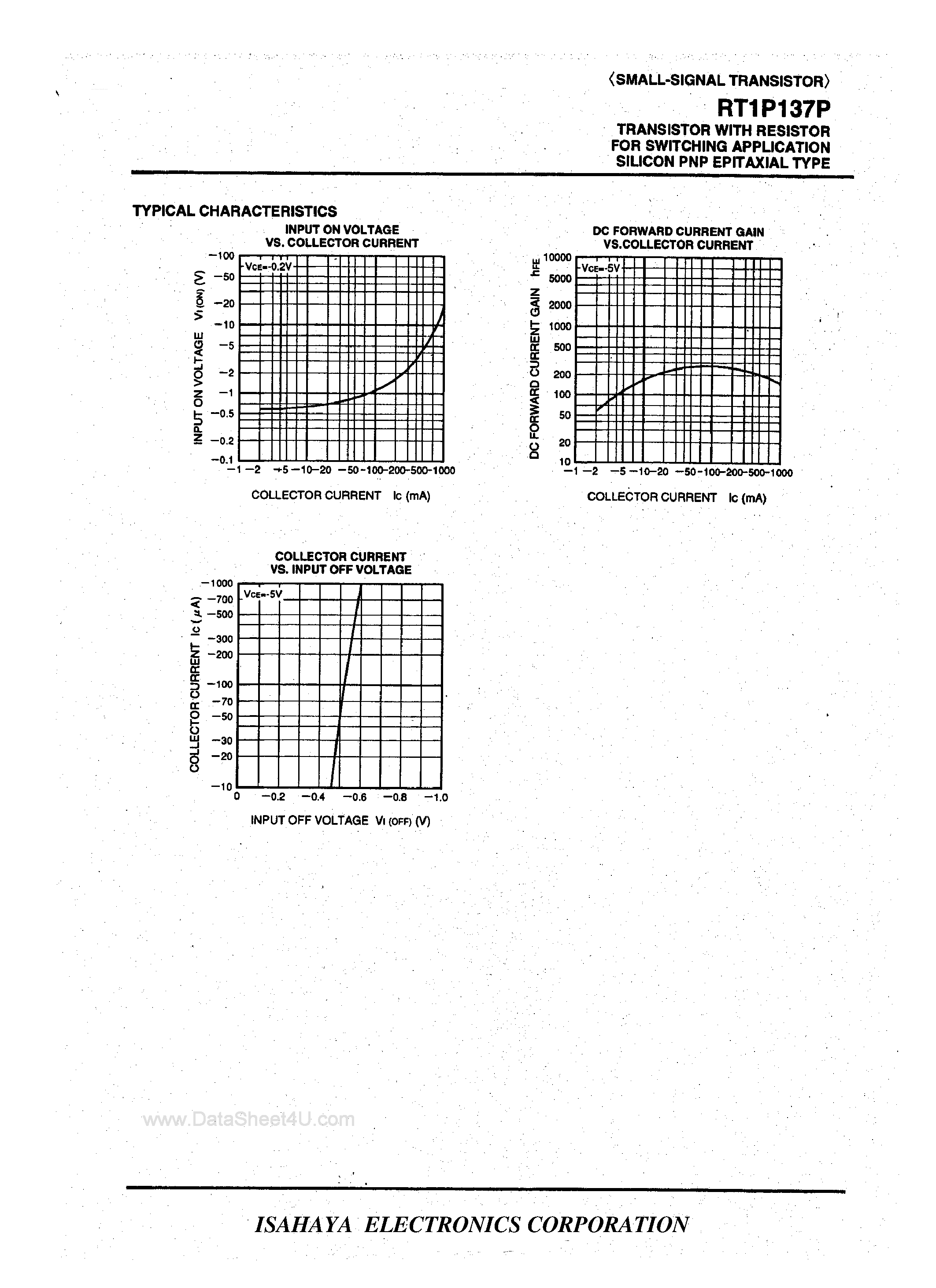 Datasheet RT1P137P page 2 Datasheet RT1P137P - SWITCHING SILICON PNP EPITAXIAL TRANSISTOR page 2