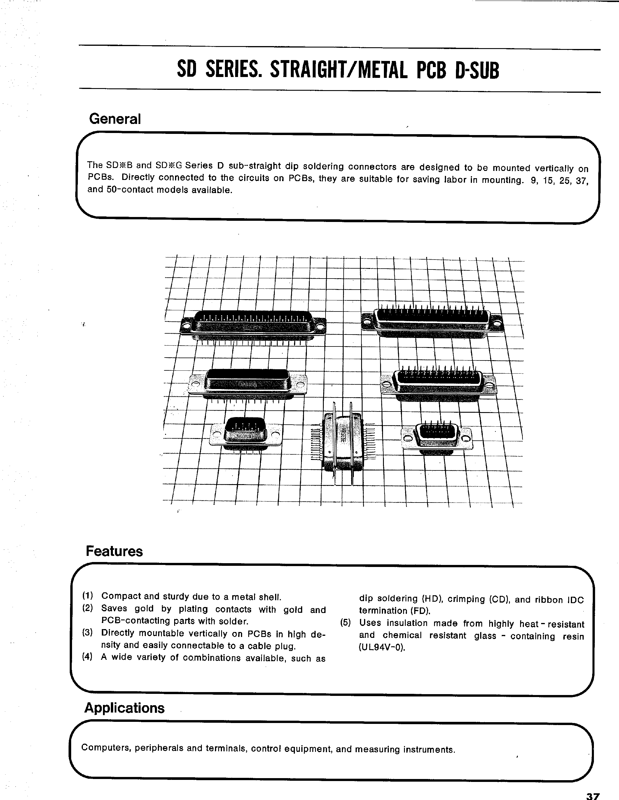 Datasheet SDDG-15S05 - STRAIGHT/METAL PCB D-SUB page 1