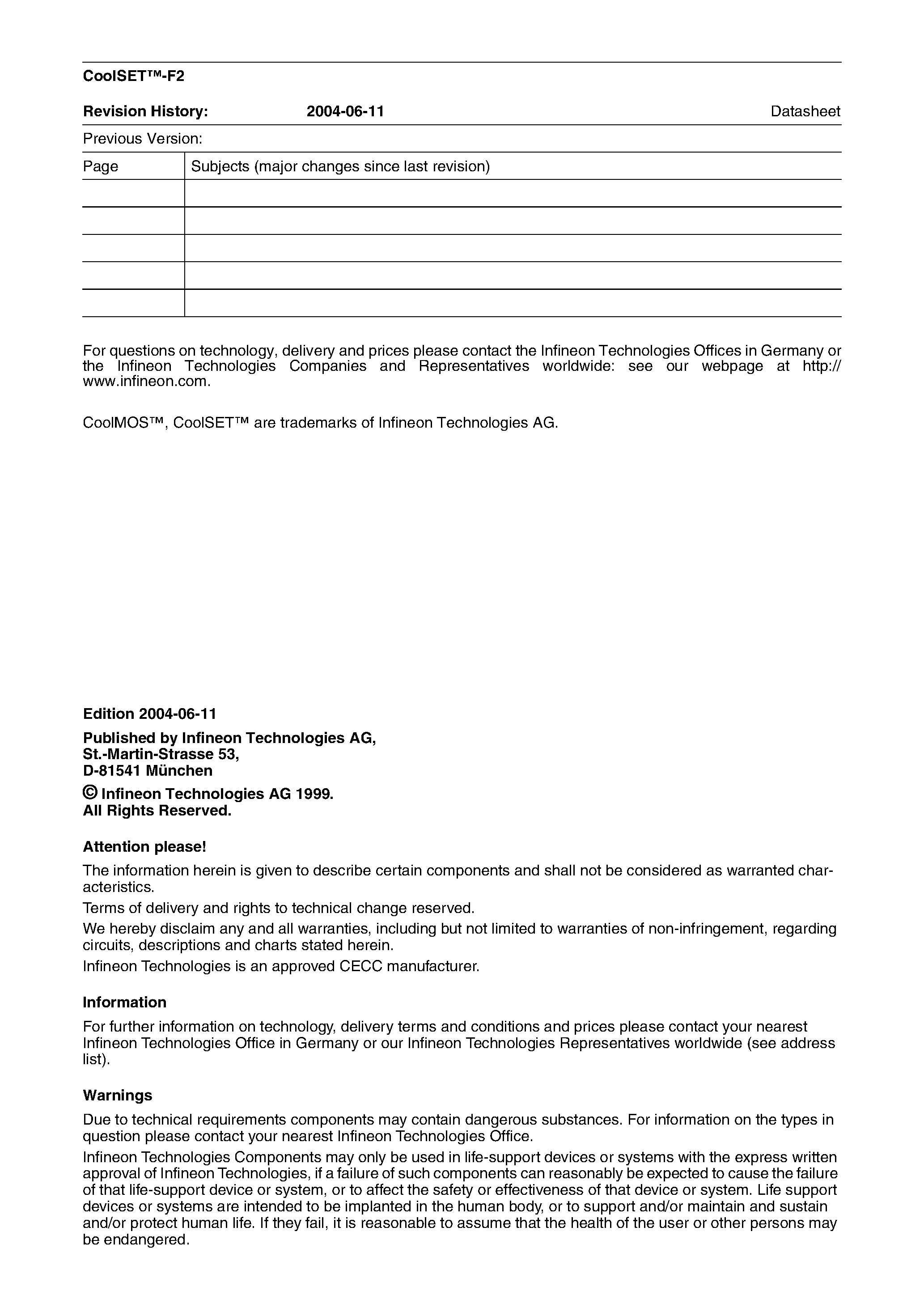 Datasheet ICE2B0565 page 2 Datasheet ICE2B0565 - Off-Line SMPS Current Mode Controller with integrated 650V/ 800V CoolMOS page 2