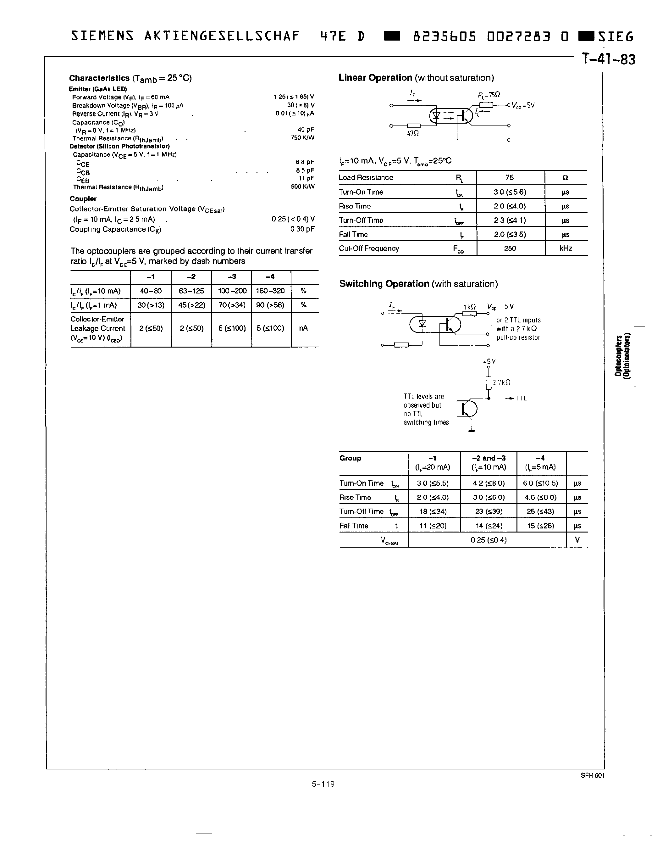 Datasheet SFH601-2 - TRIOS PHOTOTRANSISTOR OPTOCOUPLER page 2