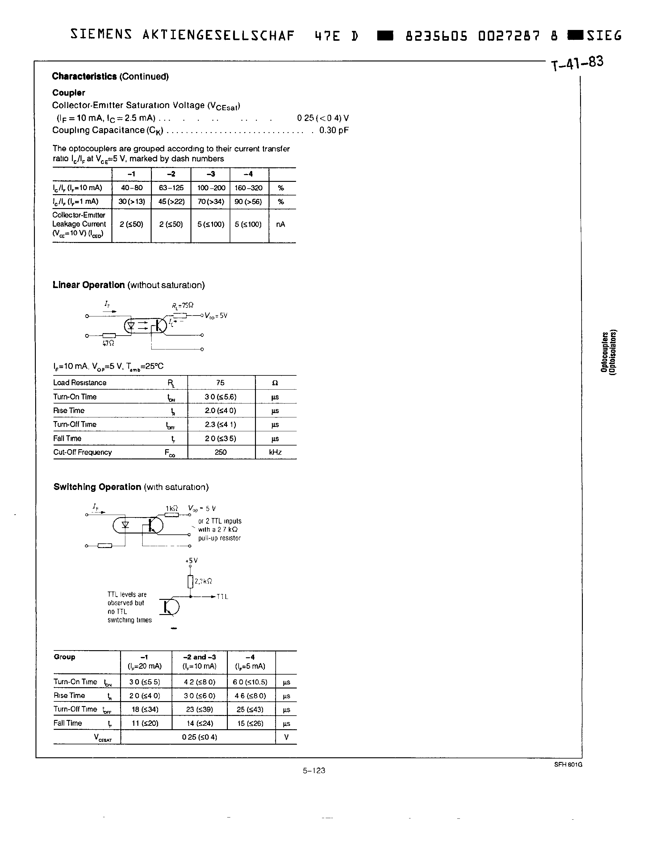 Datasheet SFH601G-1 page 2 Datasheet SFH601G-1 - PHOTOTRANSISTOR OPTOCOUPLER page 2