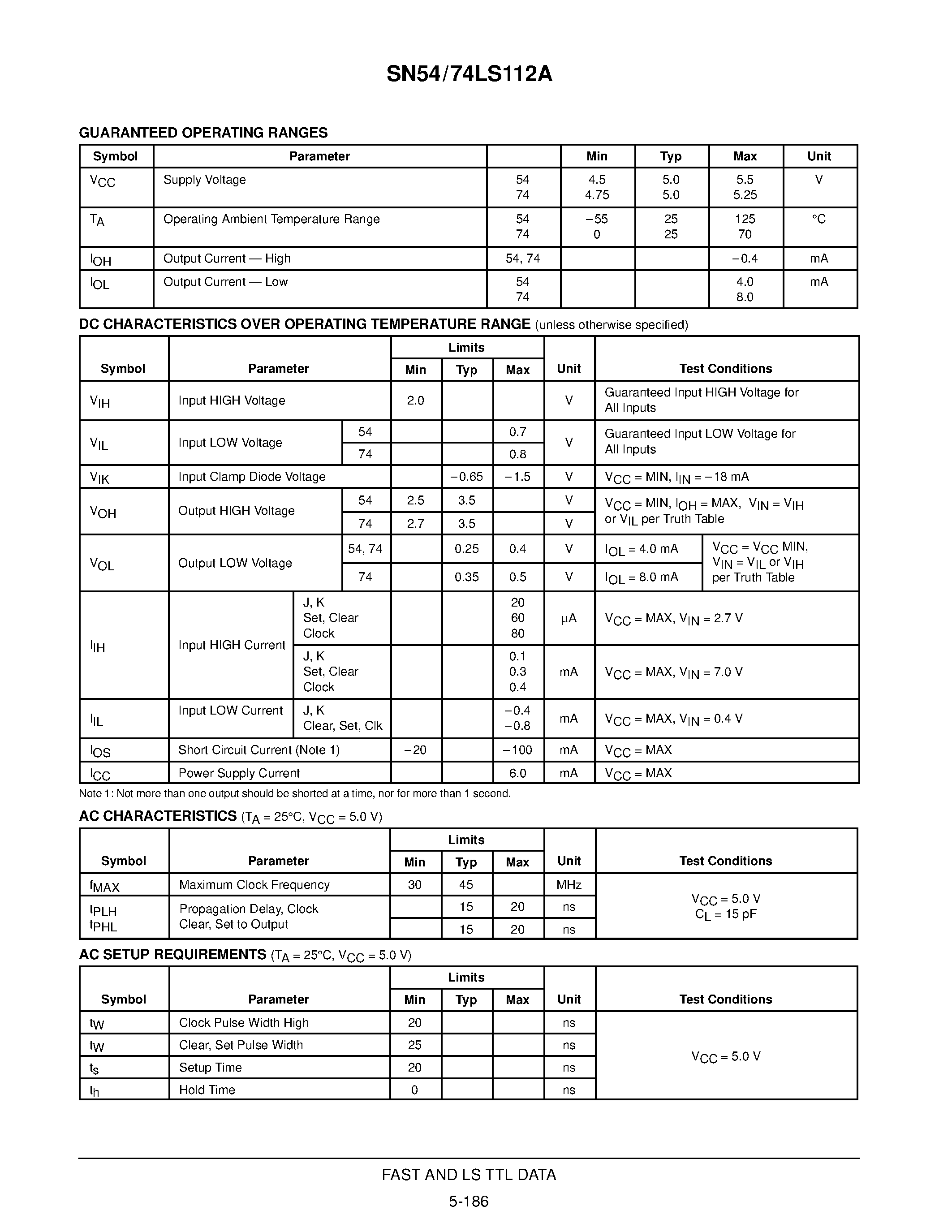Datasheet SN74LS112D - DUAL JK NEGATIVE EDGE-TRIGGERED FLIP-FLOP page 2