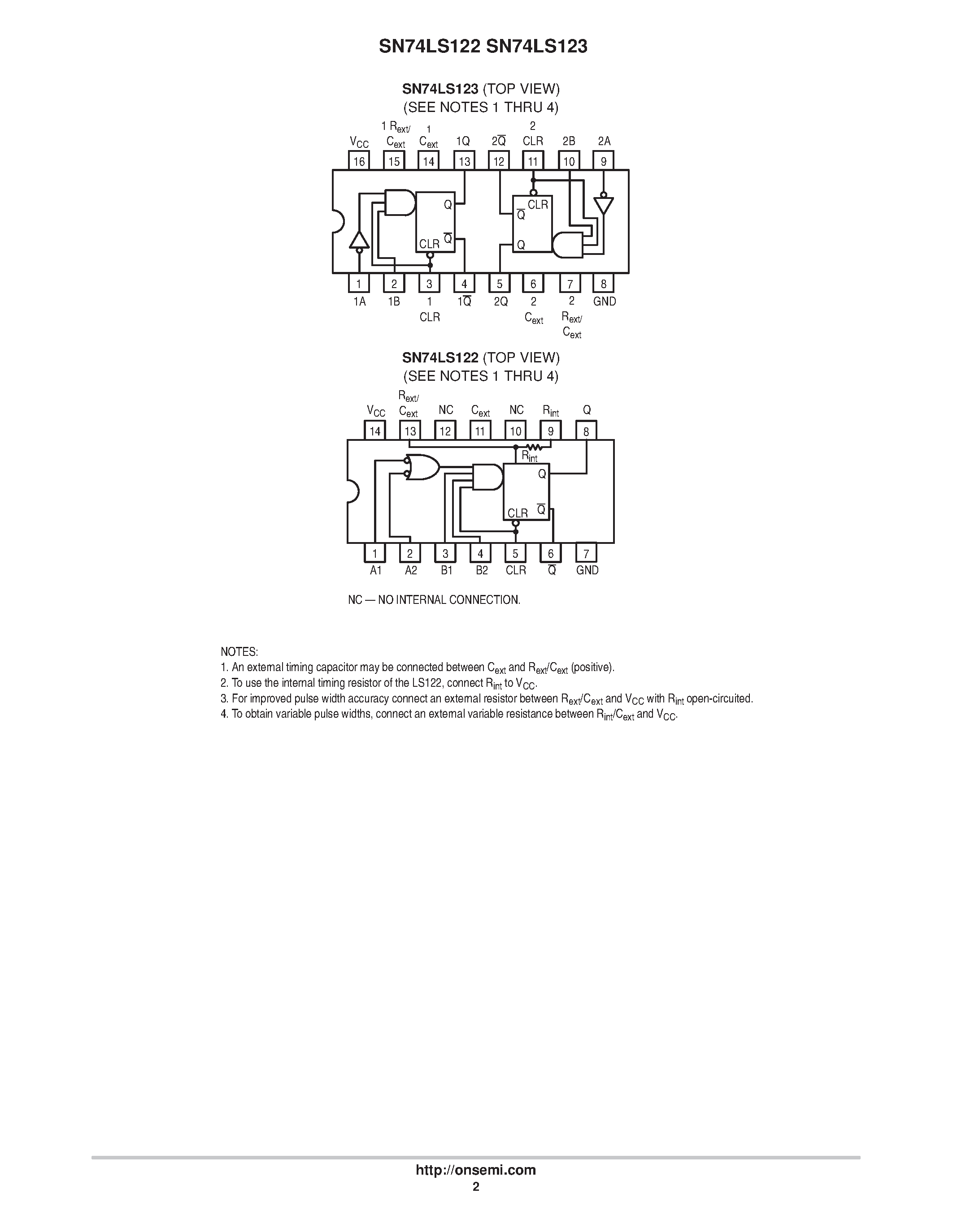 Datasheet SN74LS122D - LOW POWER SCHOTTKY page 2