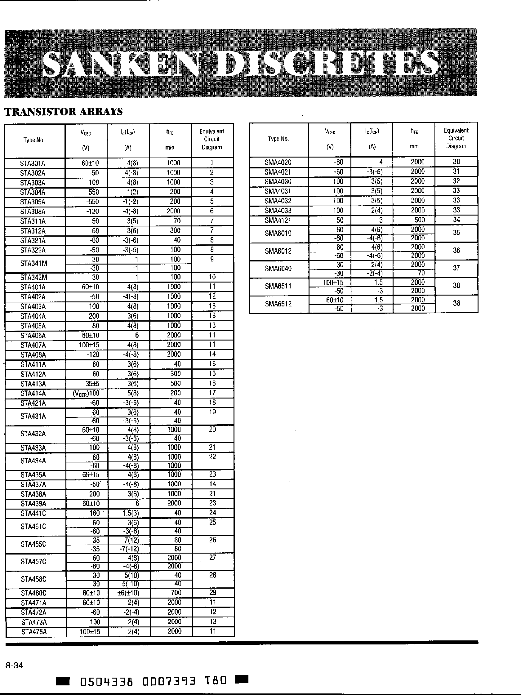 Datasheet STA341M page 1 Datasheet STA341M - Transistor Arrays page 1