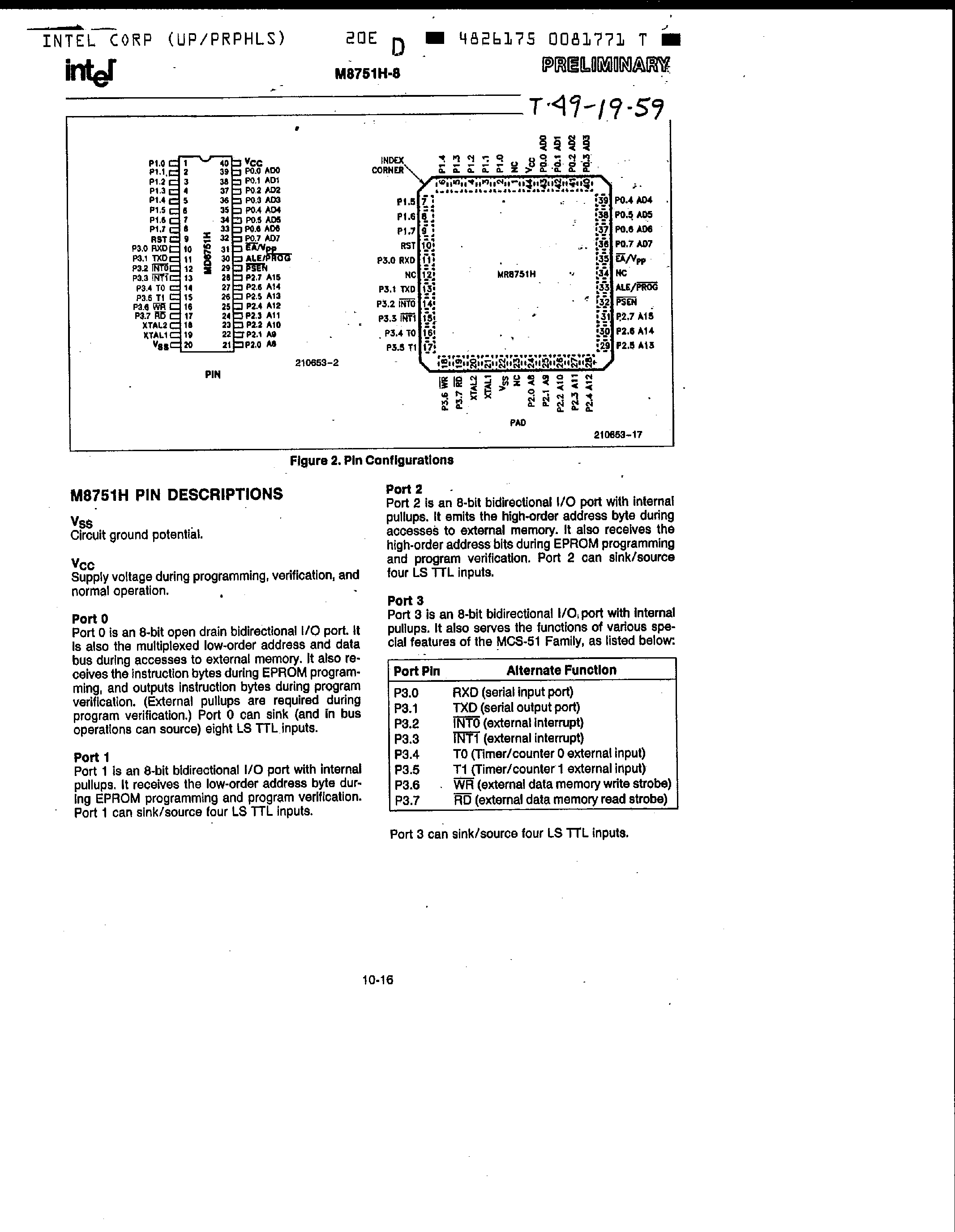 Даташит MD8751H-8 - Single-Component 8 Bit Microcomputer страница 2