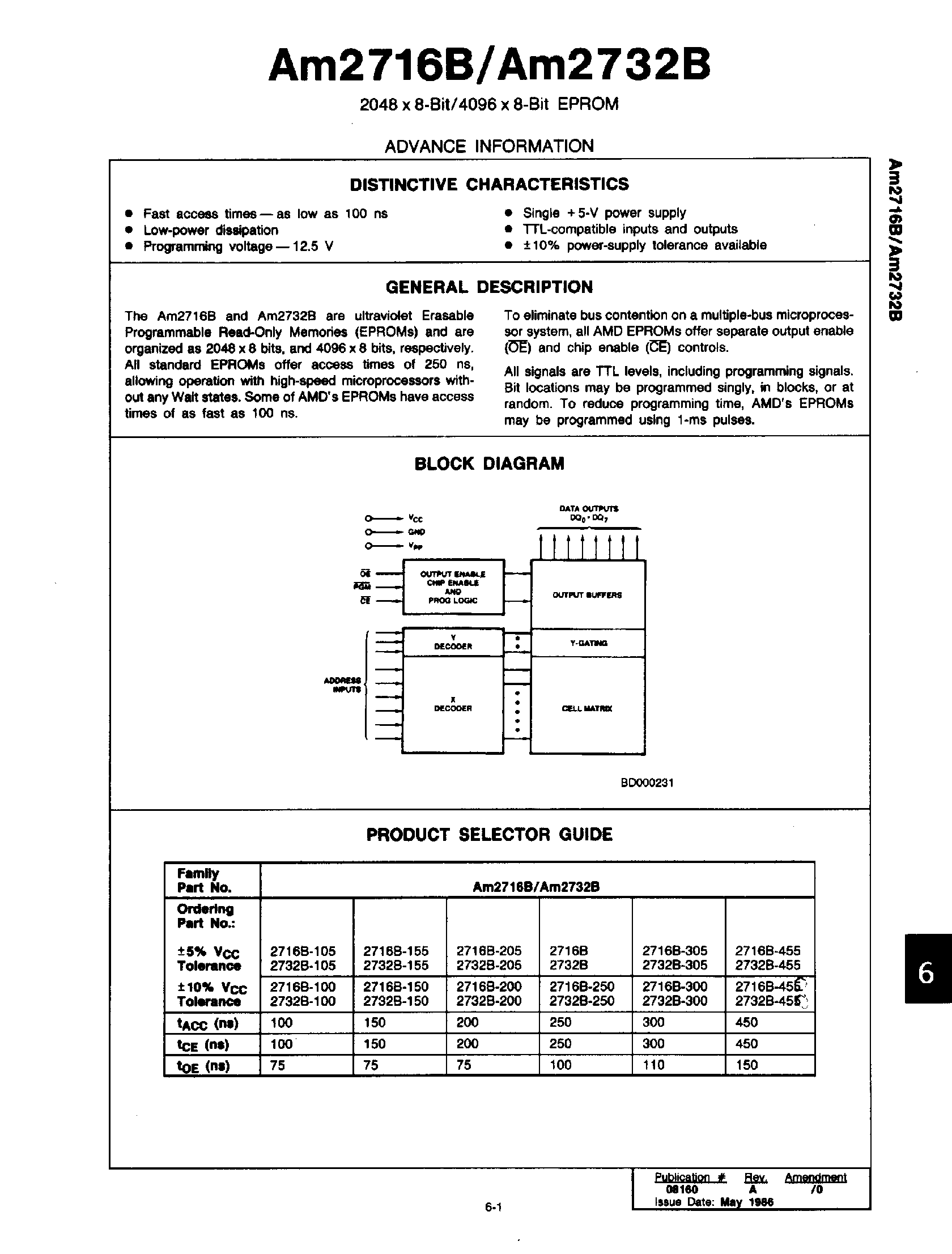 Datasheet AM2732B page 1 Datasheet AM2732B - 2048 x 8 Bit / 4096 x 8 Bit EPROM page 1