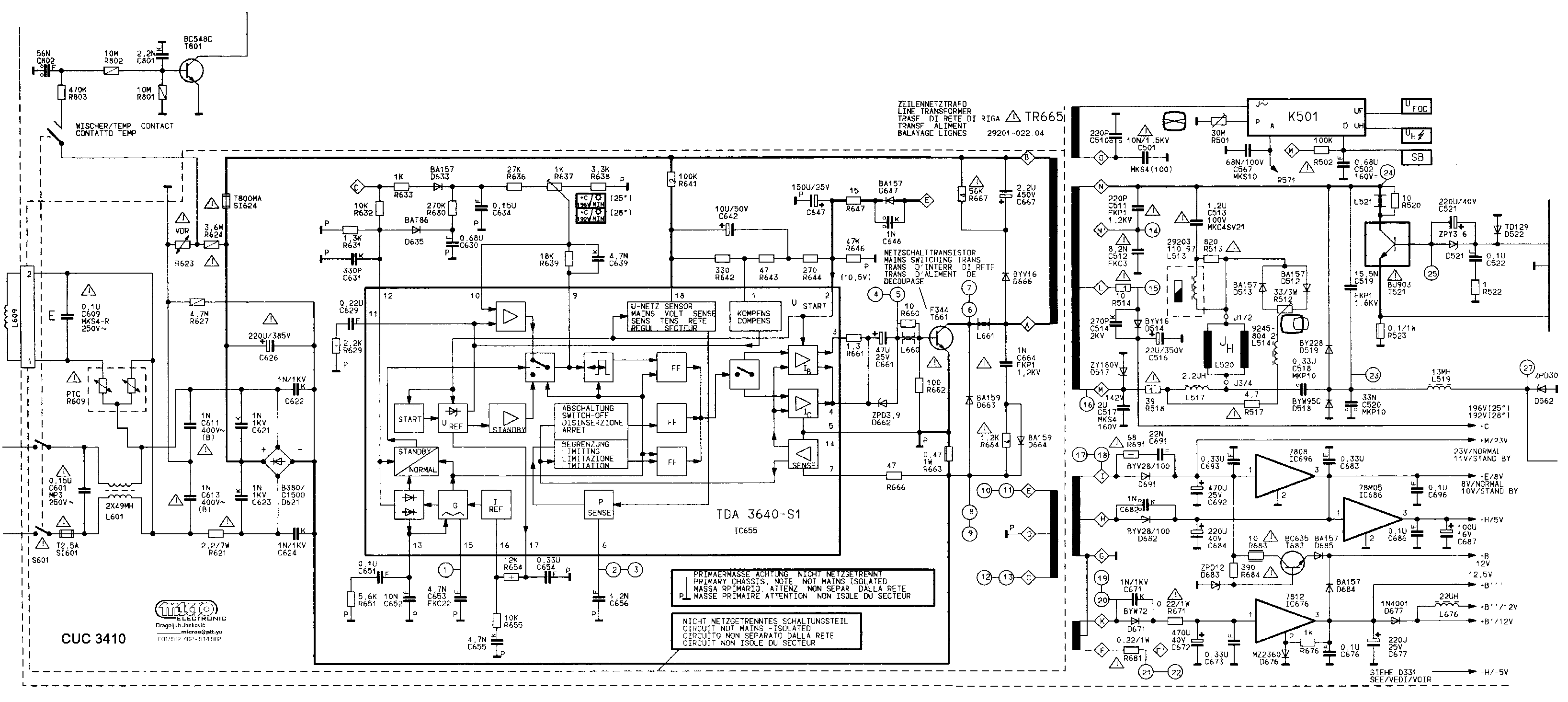 Datasheet TDA3640 - bloc alimentare realizat pe page 1