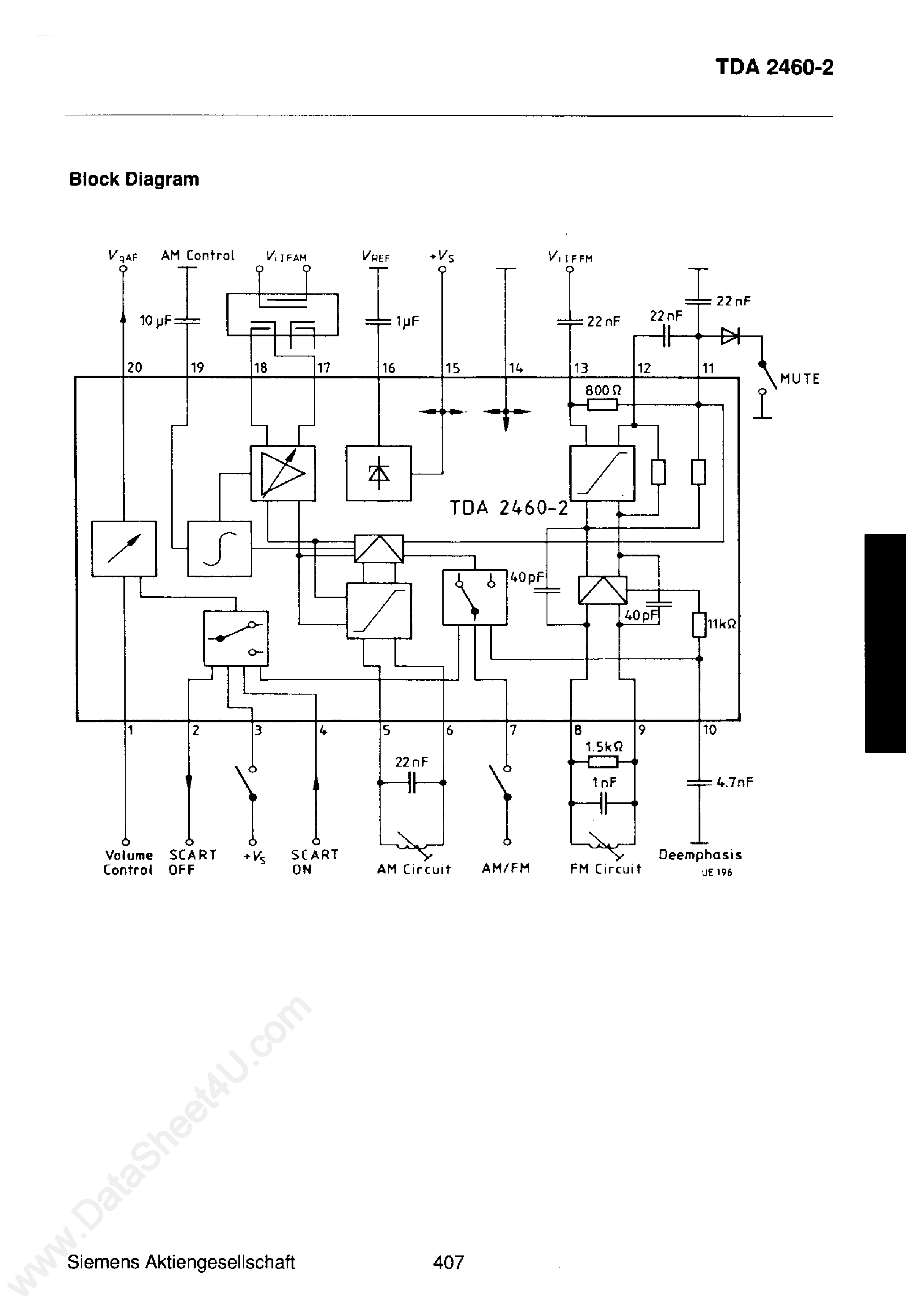 Datasheet TDA2460 - Multistandard AM FM Sound IF IC page 2