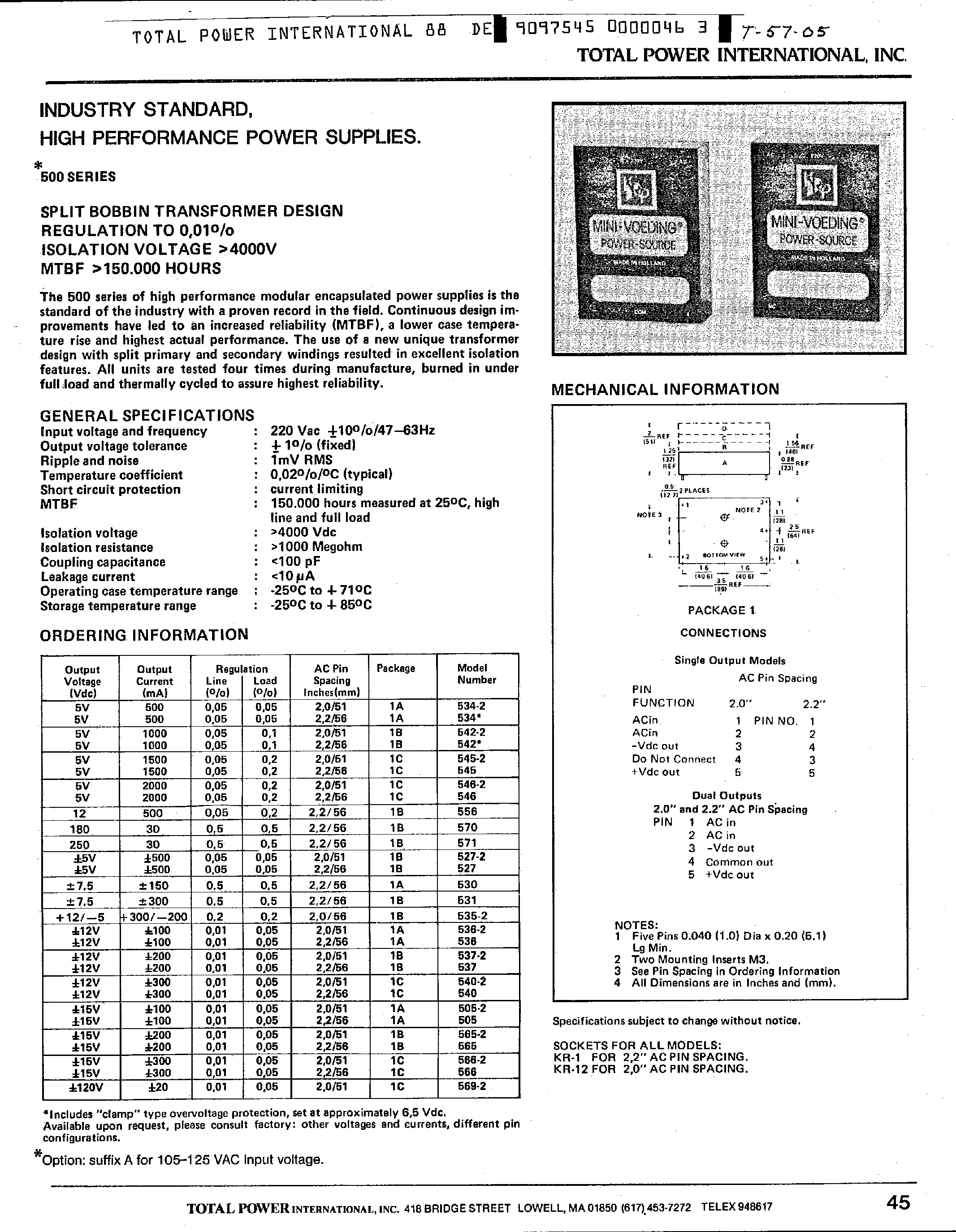 Даташит на микросхему 556 страница 1 Даташит 556 - Industry Standard / High Perfomance Power Supplies страница 1