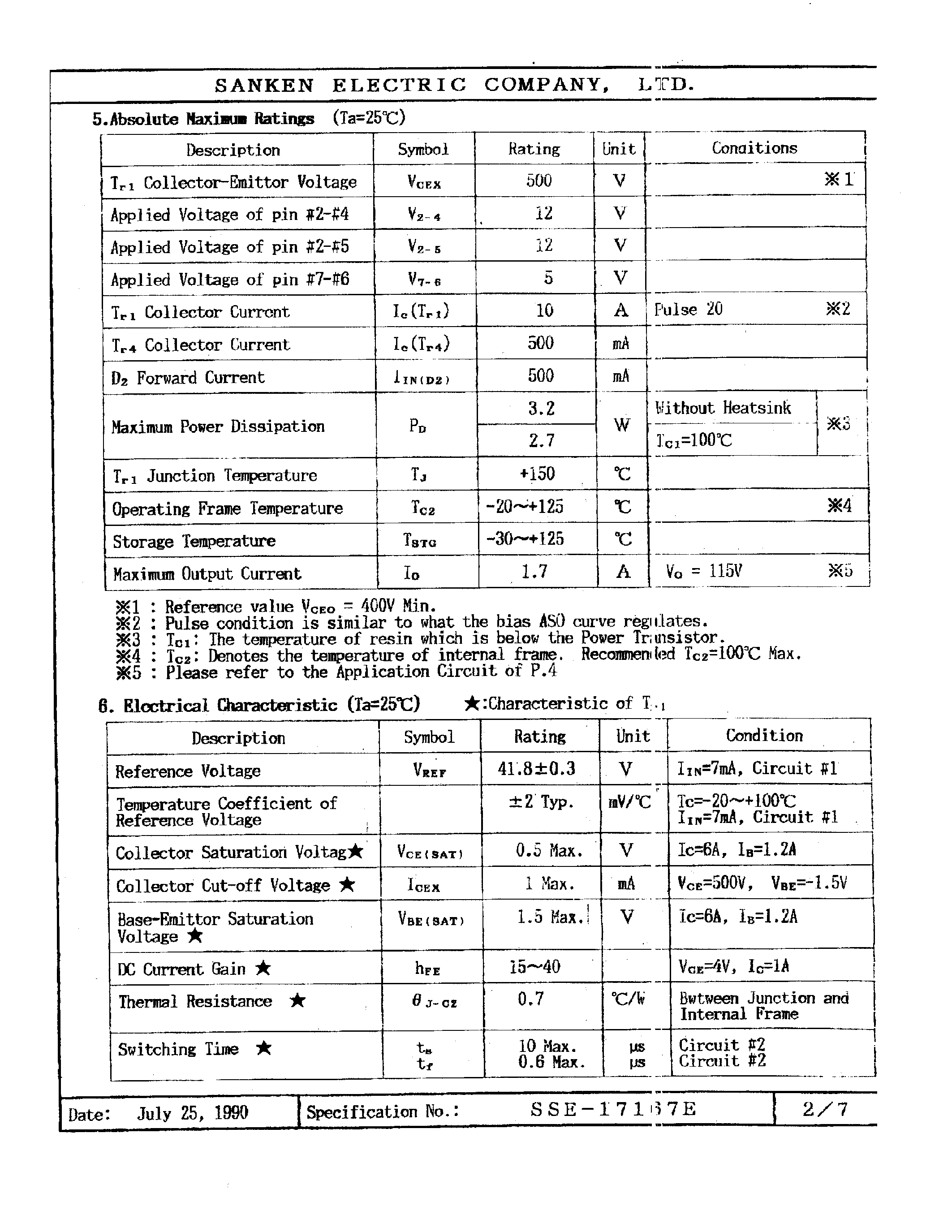 Datasheet STRS5141G page 2 Datasheet STRS5141G - SWITCHING REGULATOR HYBRID IC page 2