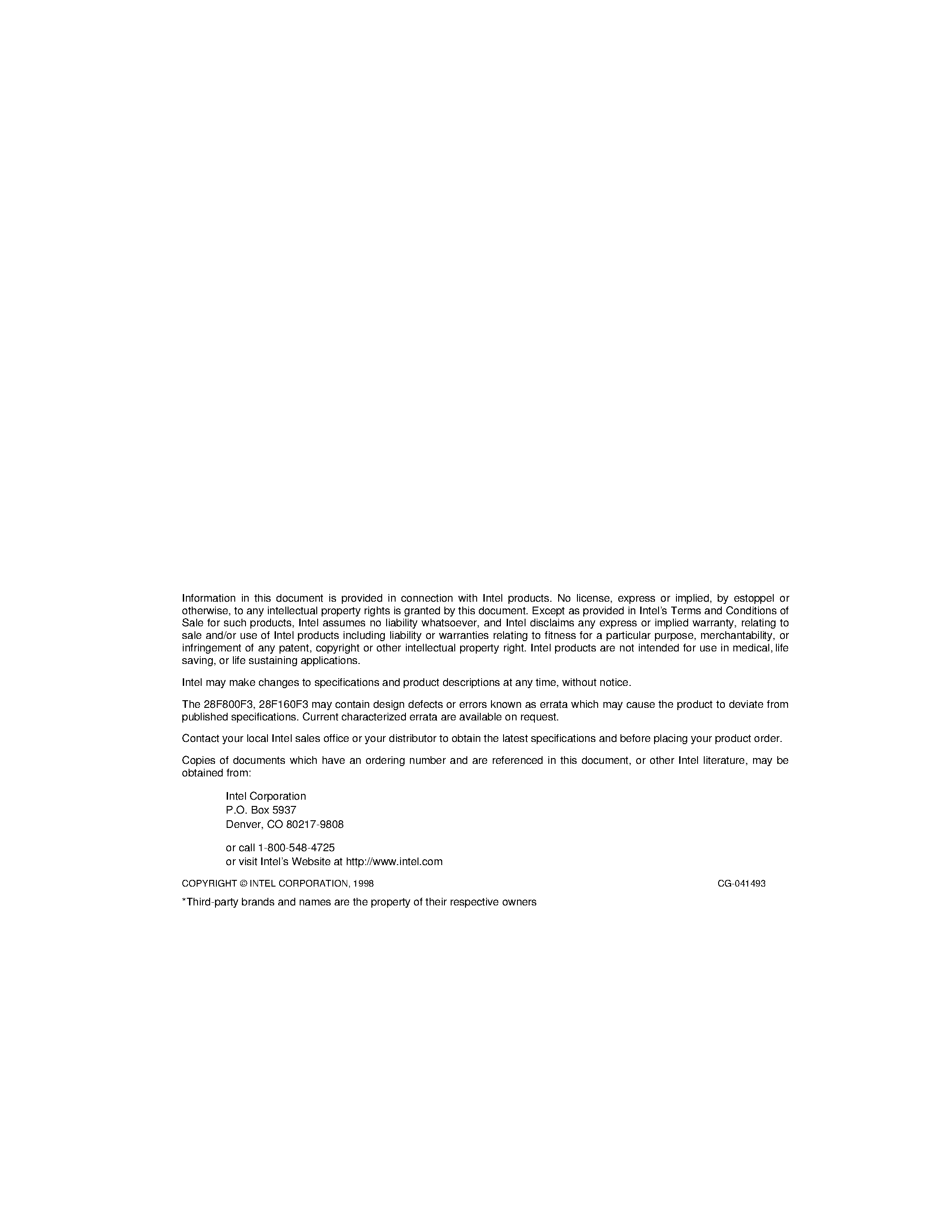 Datasheet 28F800F3 - FAST BOOT BLOCK FLASH MEMORY FAMILY 8 AND 16 MBIT page 2