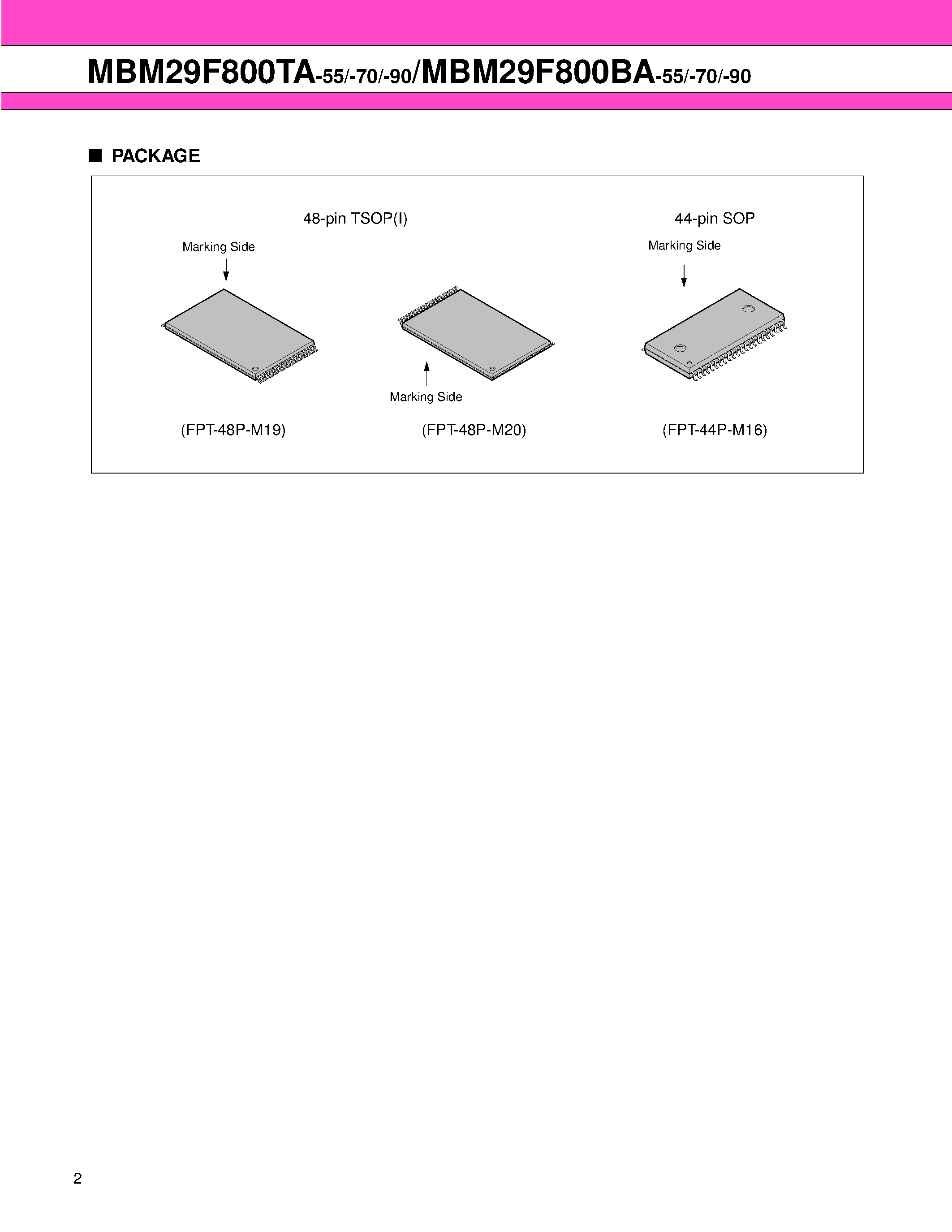 Datasheet 29F800 page 2 Datasheet 29F800 - 8M (1M X 8/512K X 16) BIT page 2