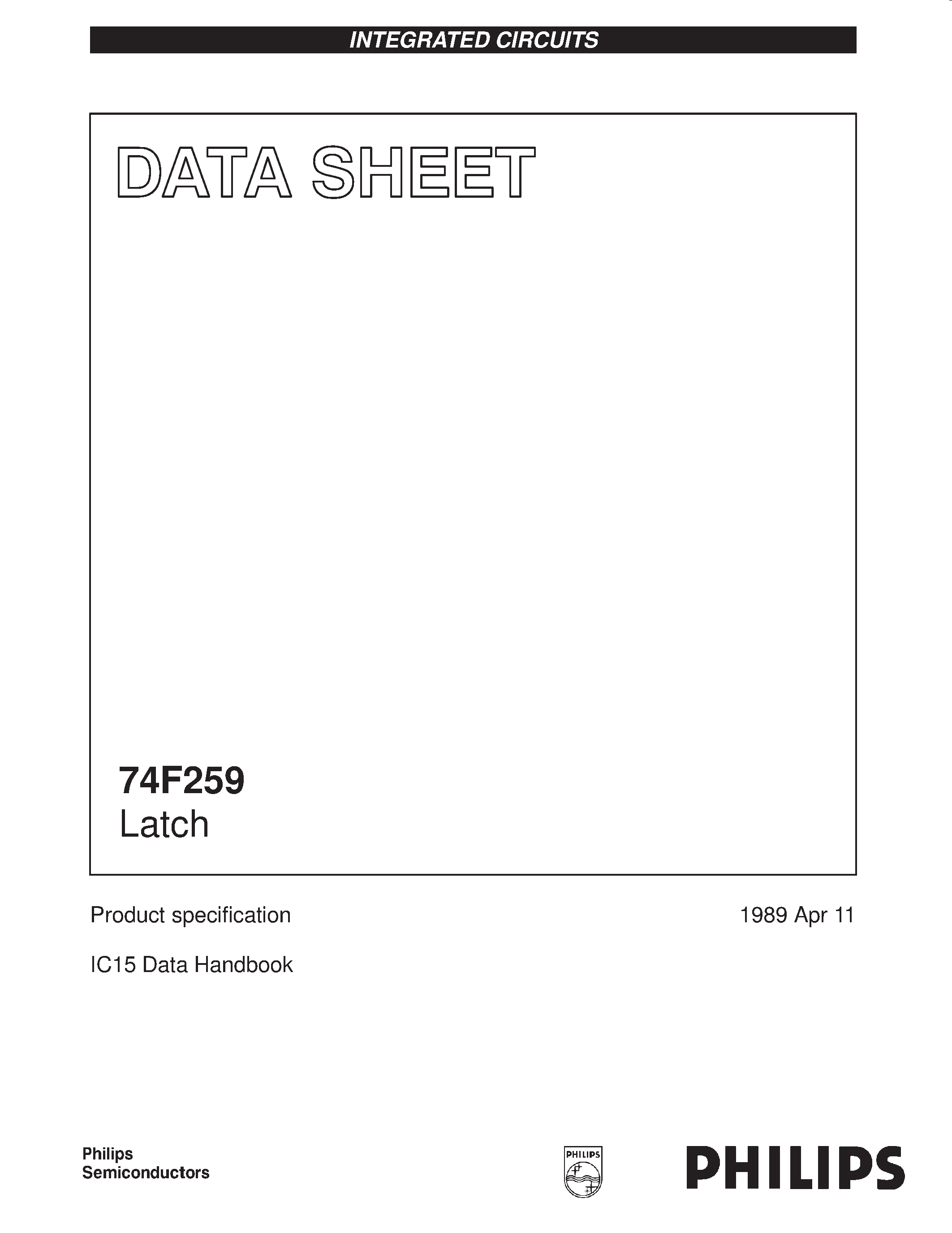 Datasheet 74F259 - Latch page 1