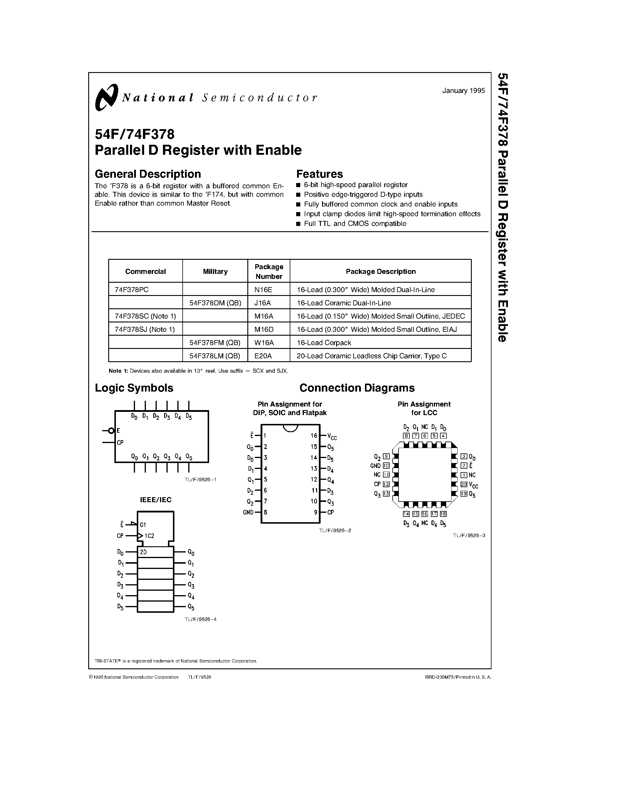 Datasheet 74F378SC - Parallel D Register with Enable page 1