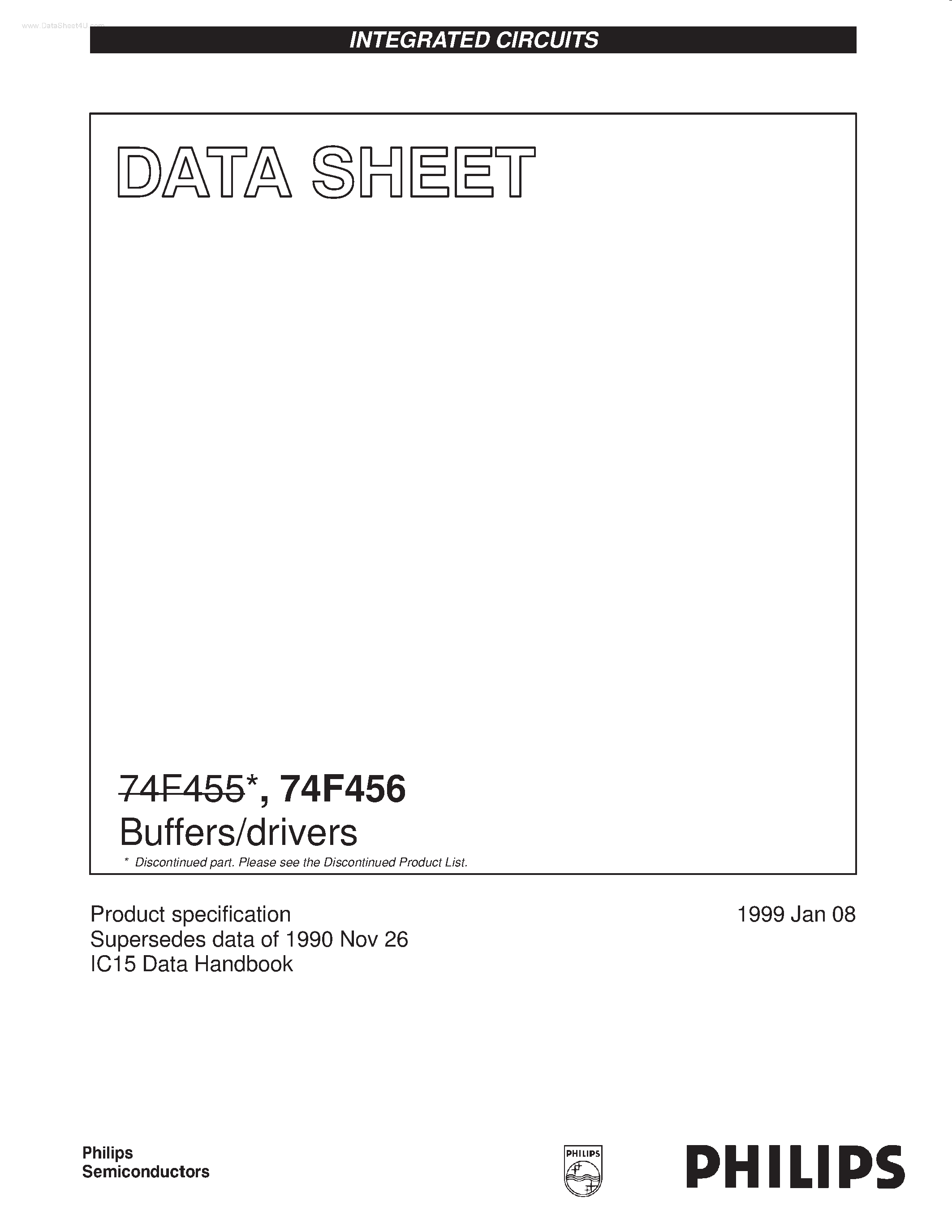 Datasheet 74F456 page 1 Datasheet 74F456 - Buffers/drivers page 1