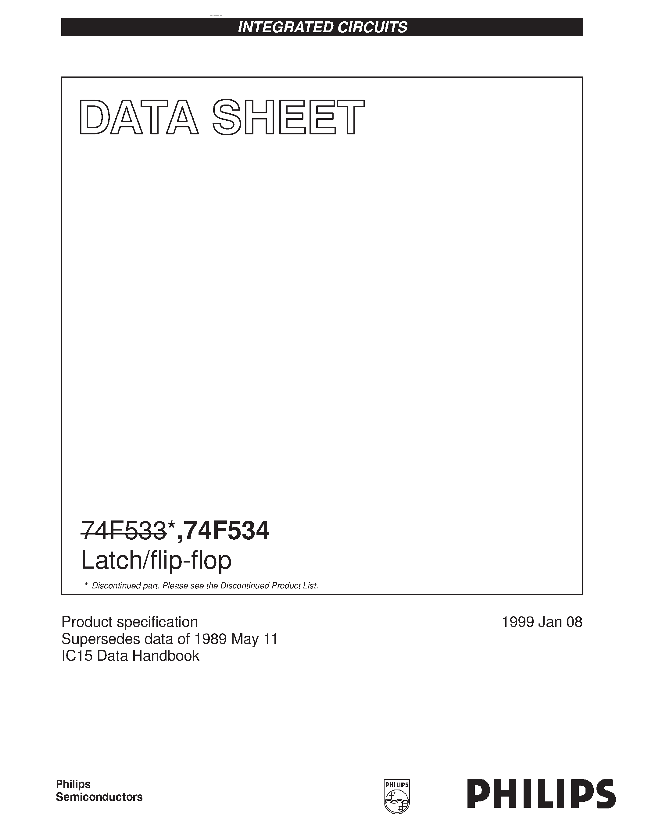 Datasheet 74F534 - Latch/flip-flop page 1