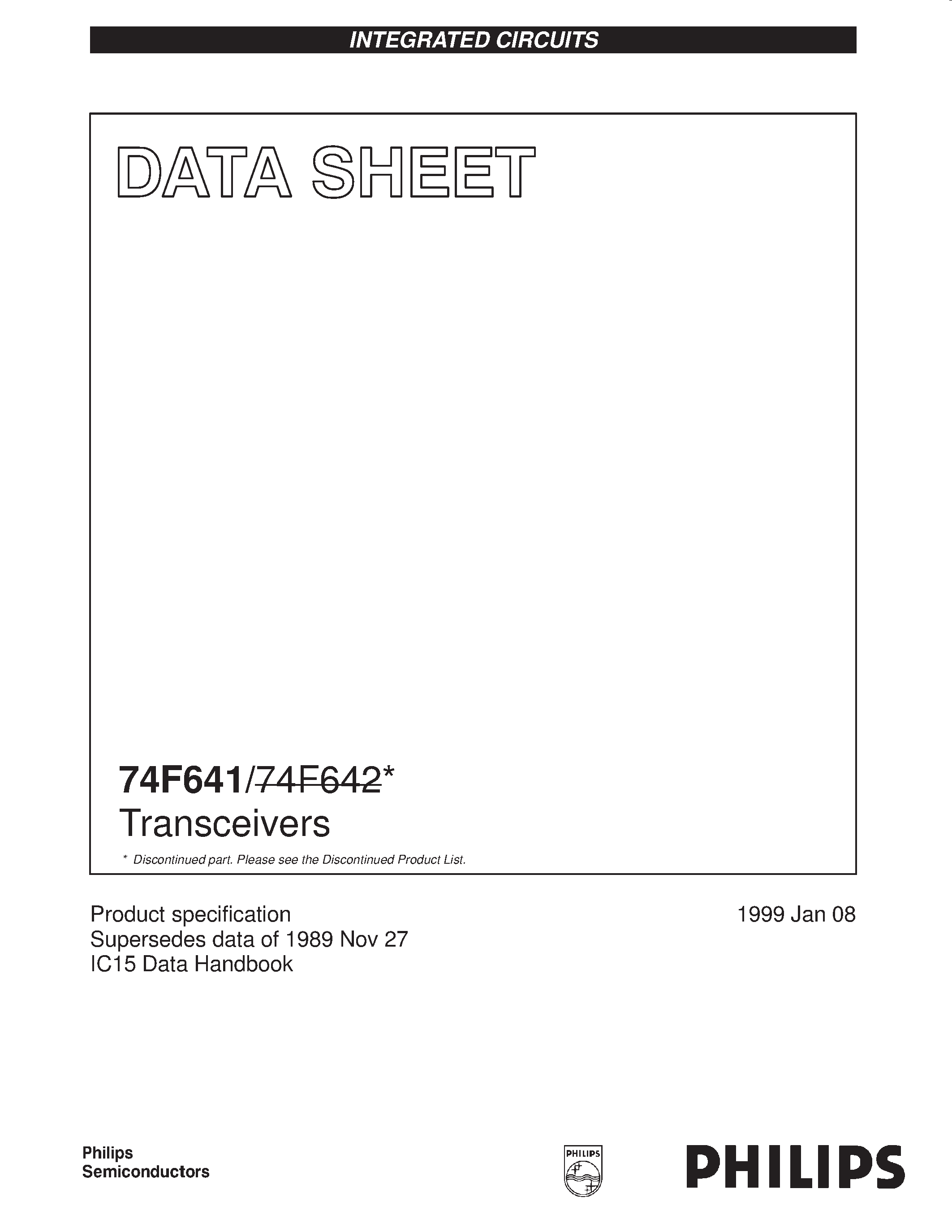 Datasheet 74F642 - Transceivers page 1