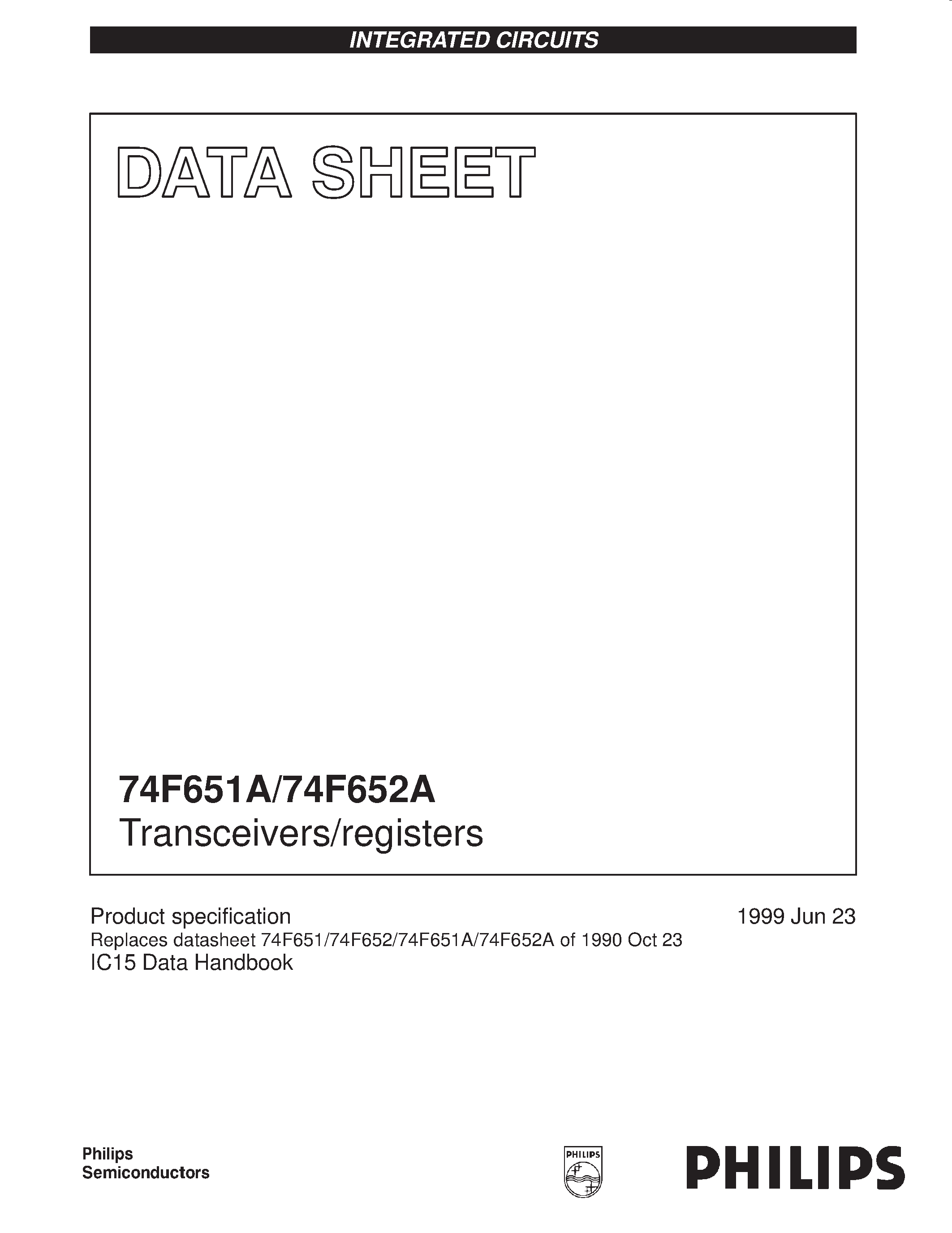 Datasheet 74F651A - Transceivers/registers page 1