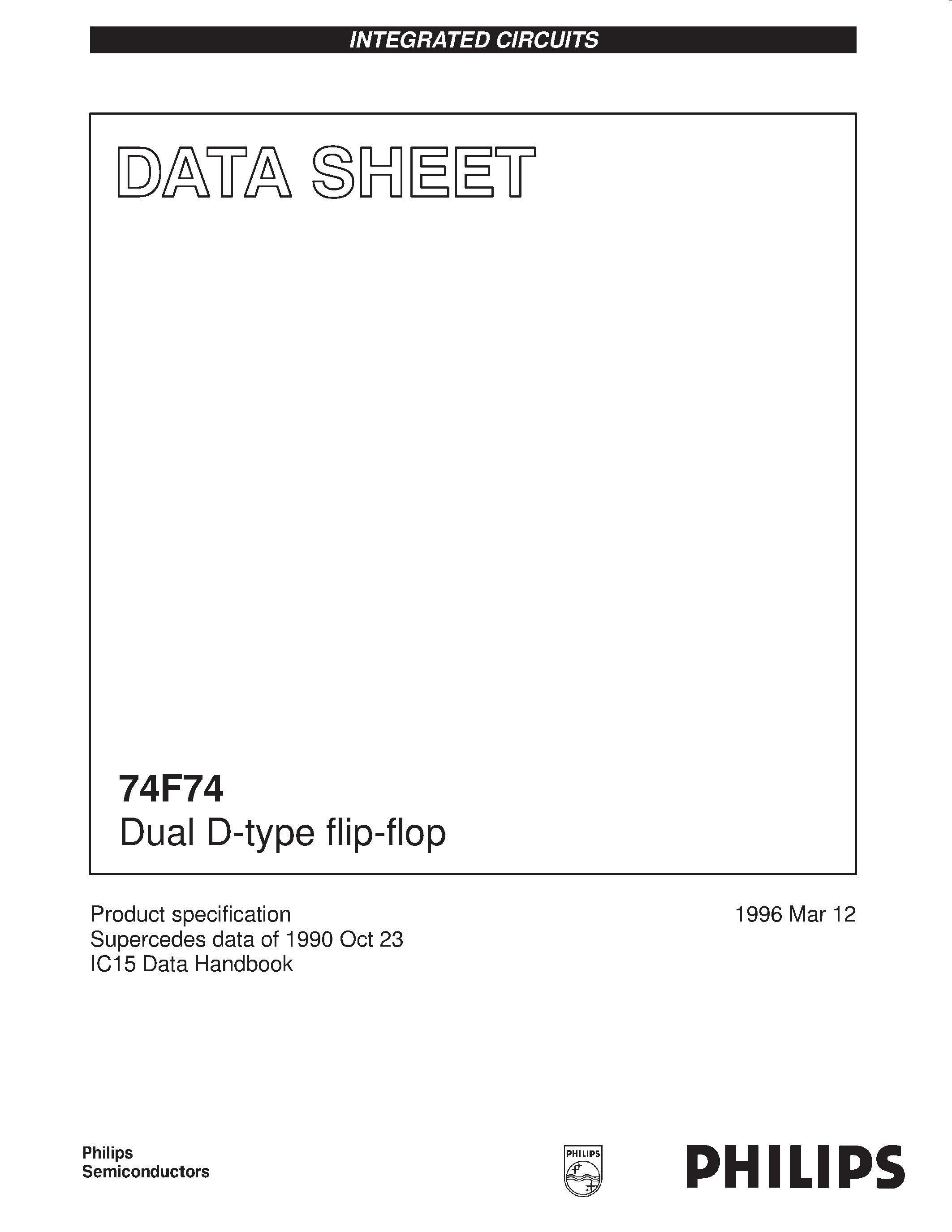 Datasheet 74F74 - Dual D-type flip-flop page 1