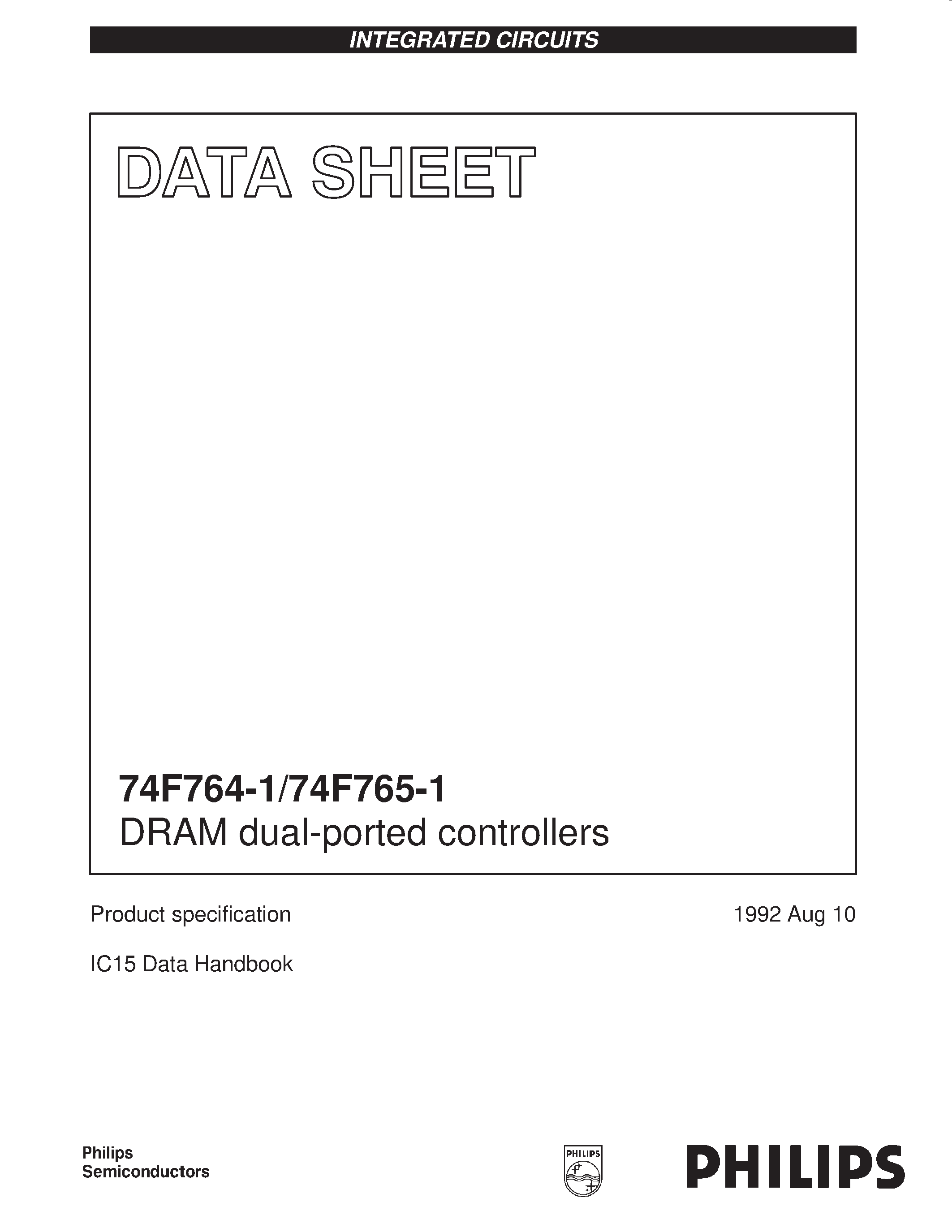 Datasheet 74F764-1A - DRAM dual-ported controllers page 1