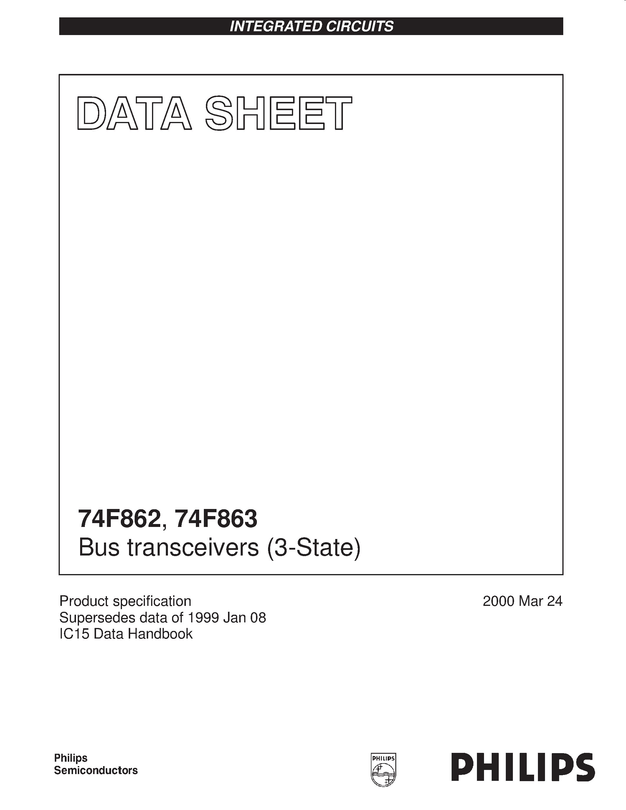Datasheet 74F863 - Bus transceivers 3-State page 1