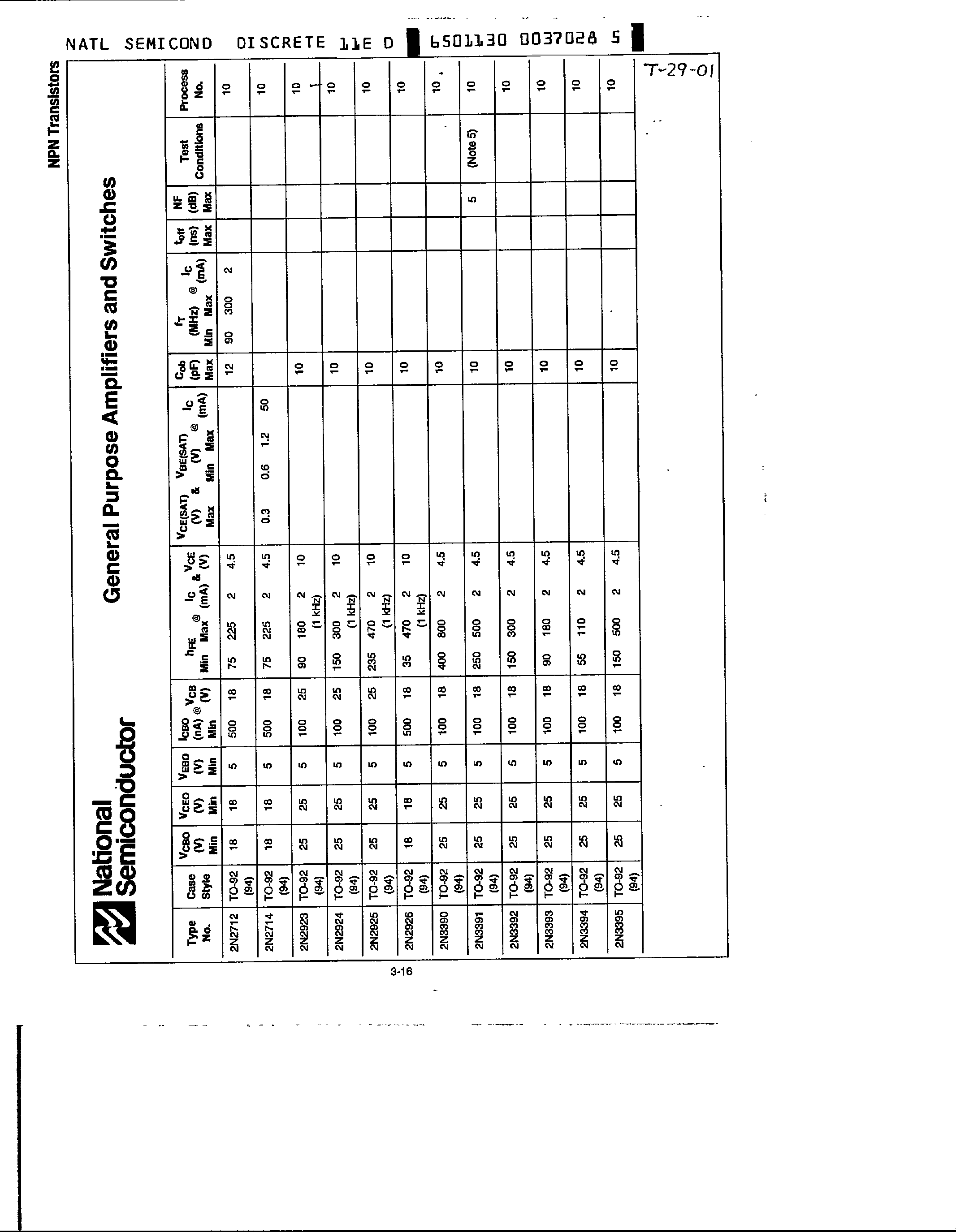 Datasheet 2N1561 page 1 Datasheet 2N1561 - Amplifiers and Switches page 1