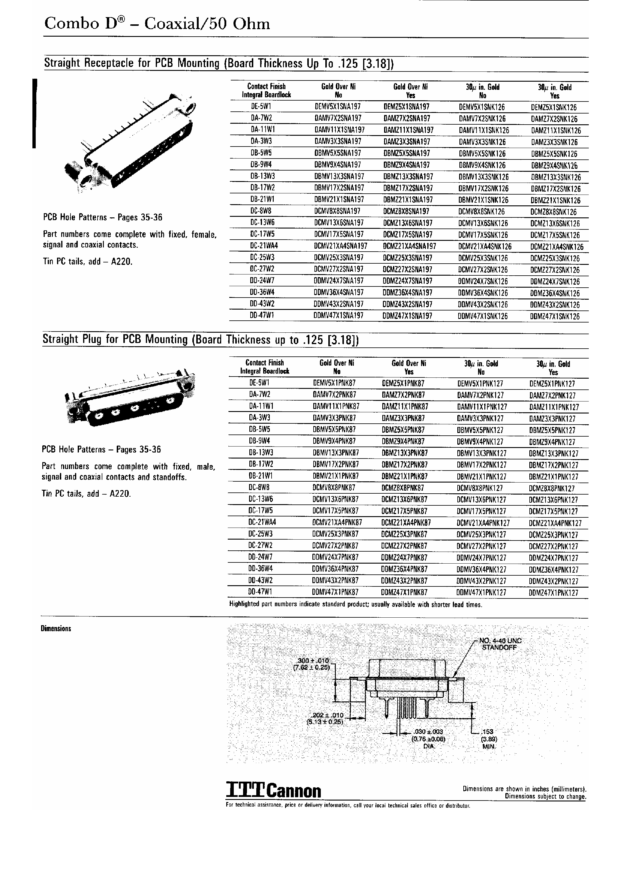 Datasheet DEMZ5Xxxx - Combo D - PCB Mounting page 1