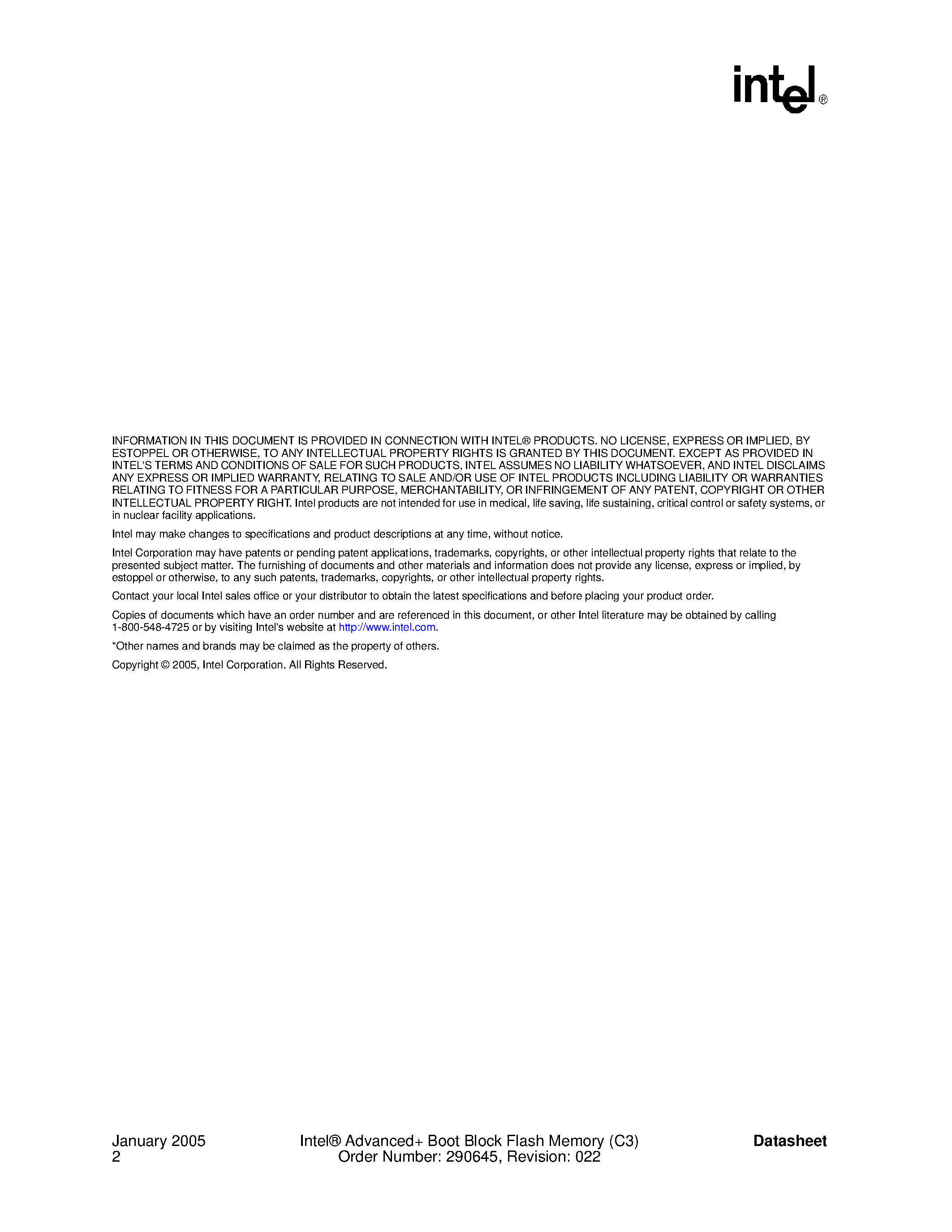 Datasheet PC28F160C3 page 2 Datasheet PC28F160C3 - Advanced Boot Block Flash Memory page 2