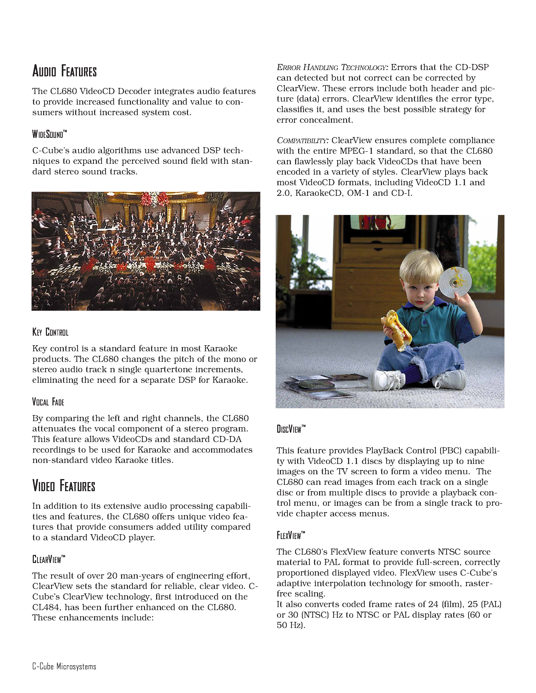 Даташит CL680 - C-CUBE MICROSYSTEM / Video-CD Decoder страница 2