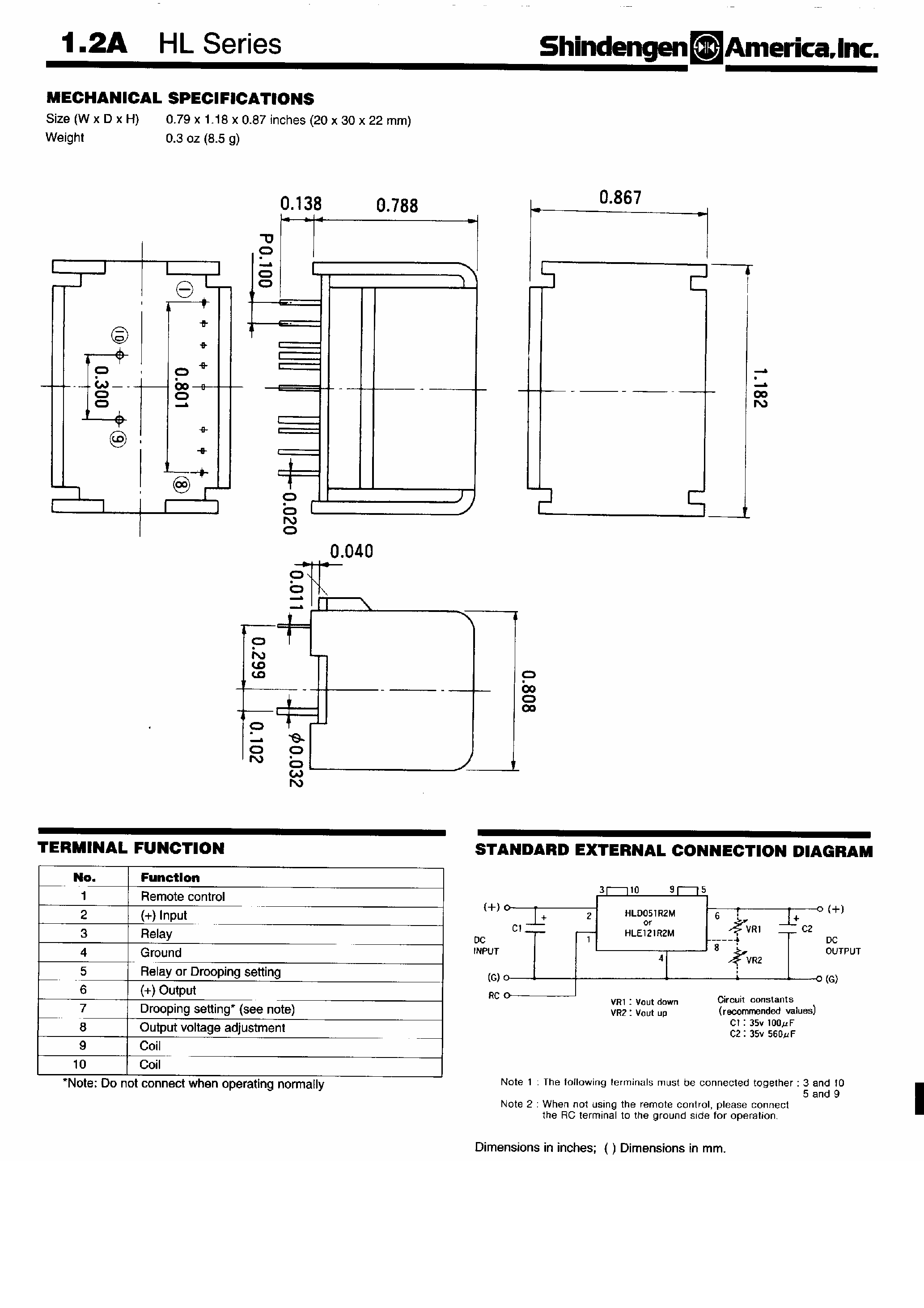 Даташит на микросхему HLD051R2M страница 2 Даташит HLD051R2M - 1.2A HL Series страница 2