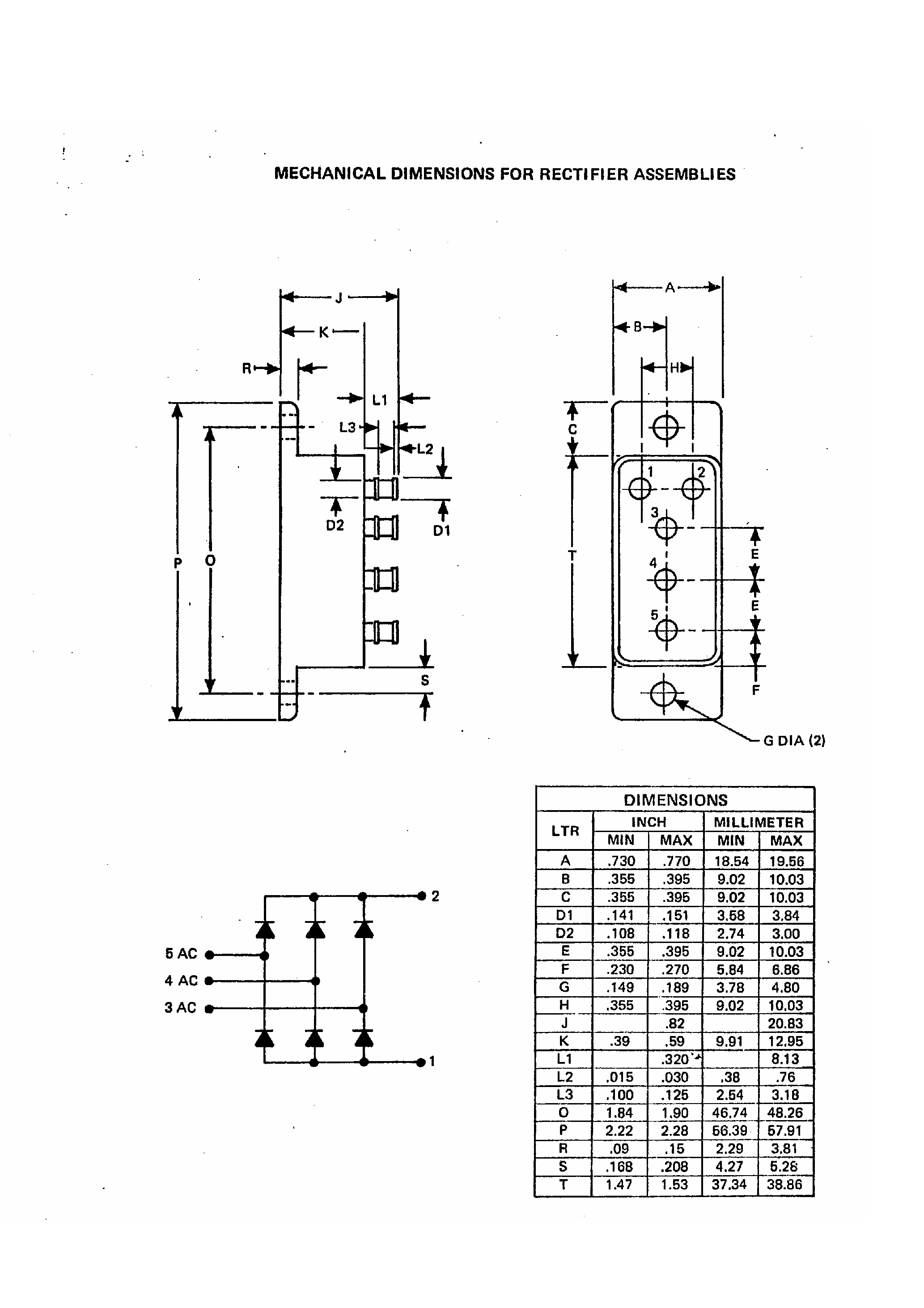 Datasheet JXM19500 - 25 Amp / 3 Phase / Bridge Rectifier Assembly page 2