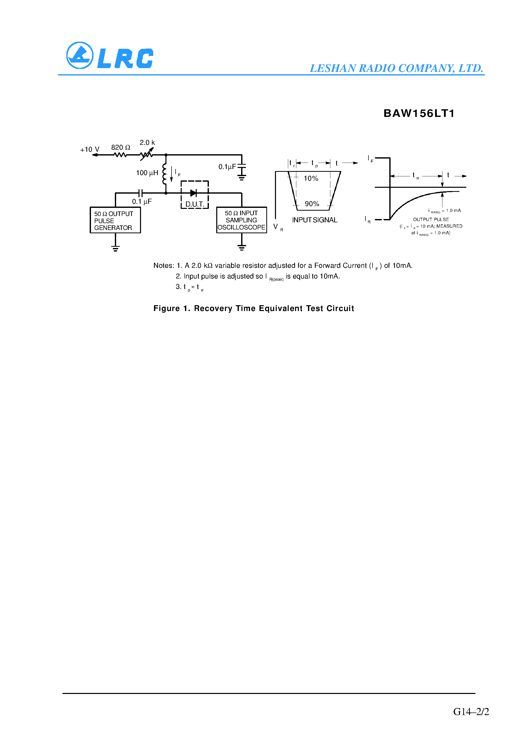 Datasheet BAW156LT1 - Monolithic Dual Switching Diode page 2