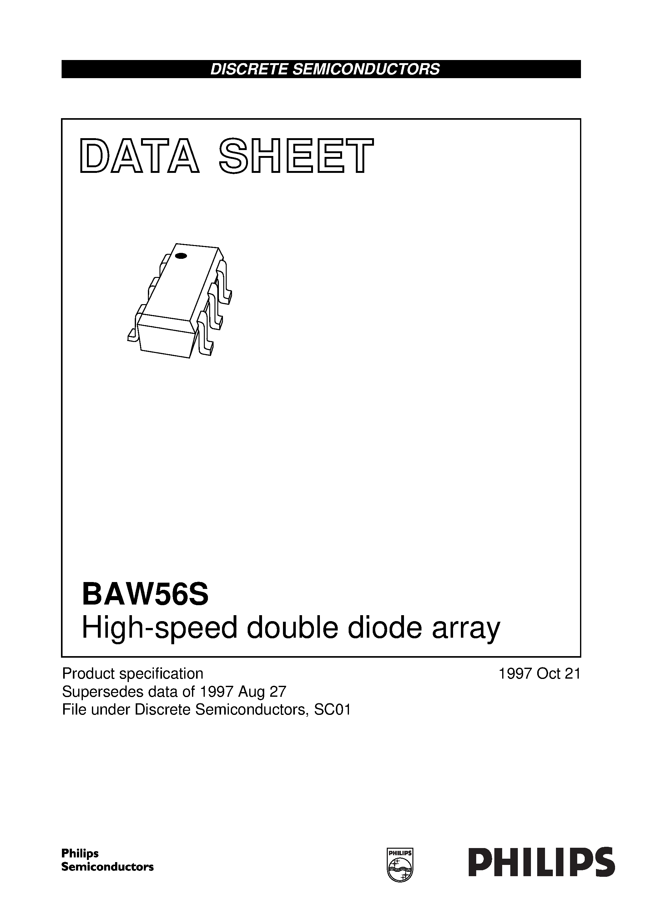Datasheet BAW56S - High-speed double diode array page 1