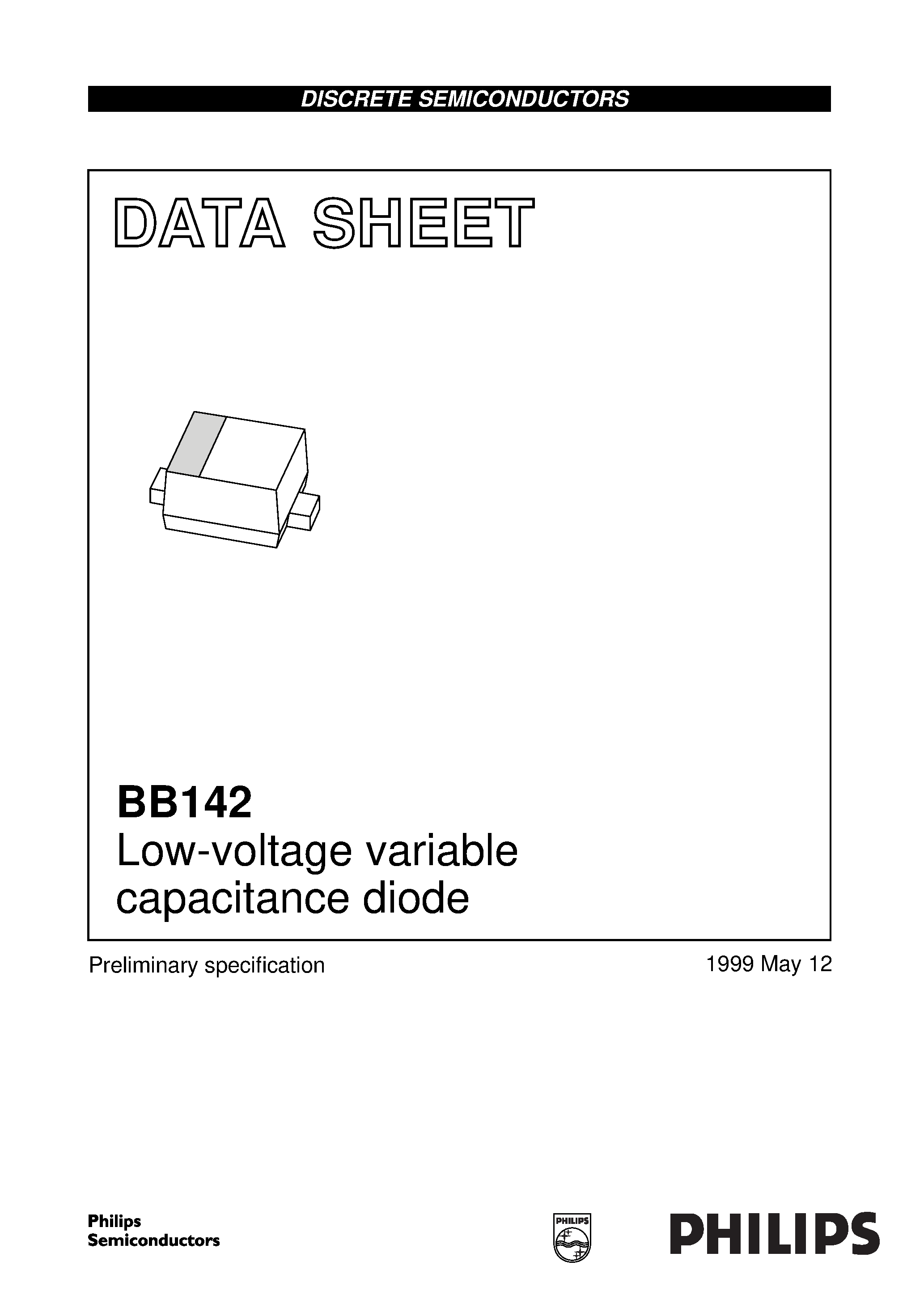 Datasheet BB142 - Low-voltage variable capacitance diode page 1