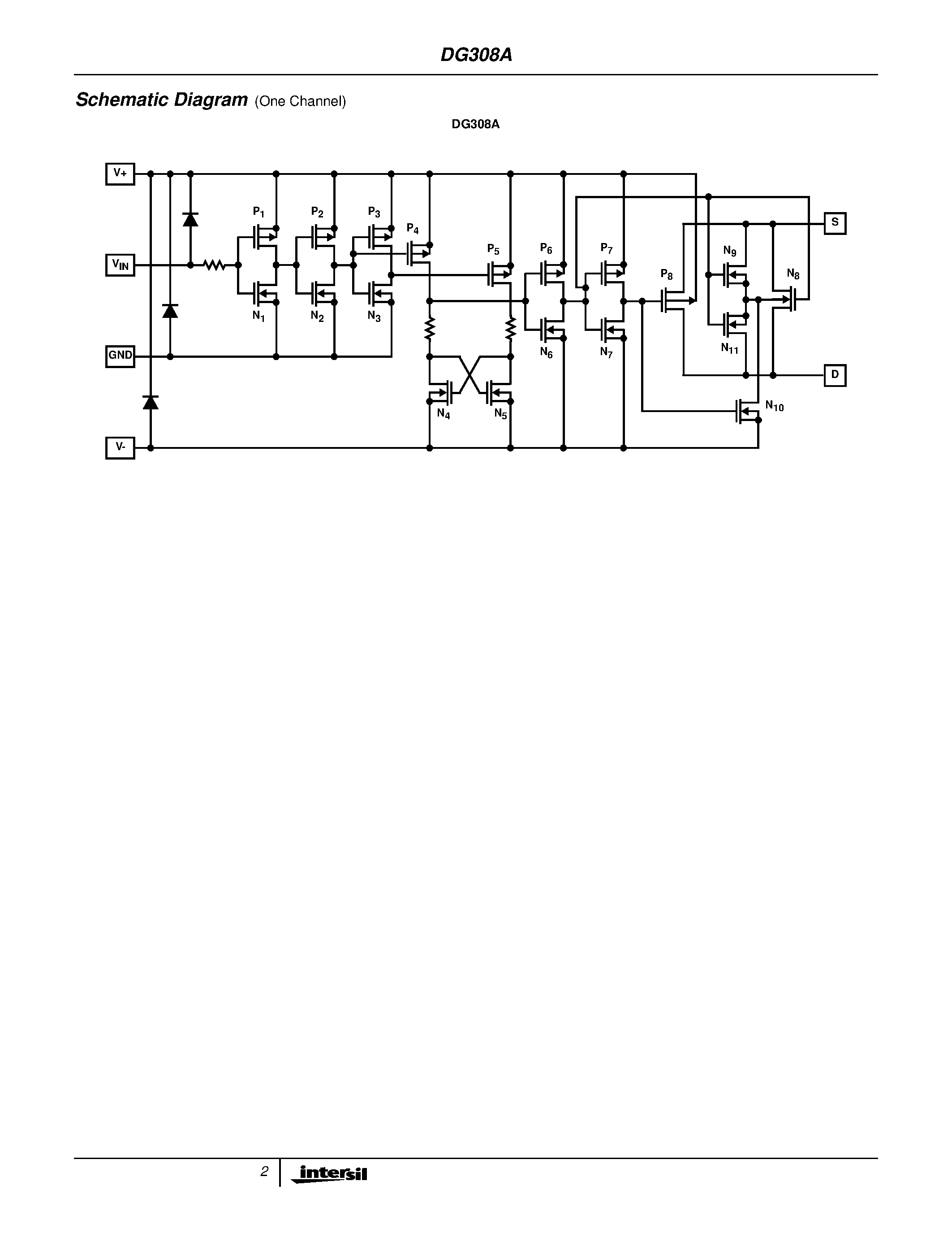 Даташит DG308ACJ - Quad Monolithic SPST / CMOS Analog Switch страница 2