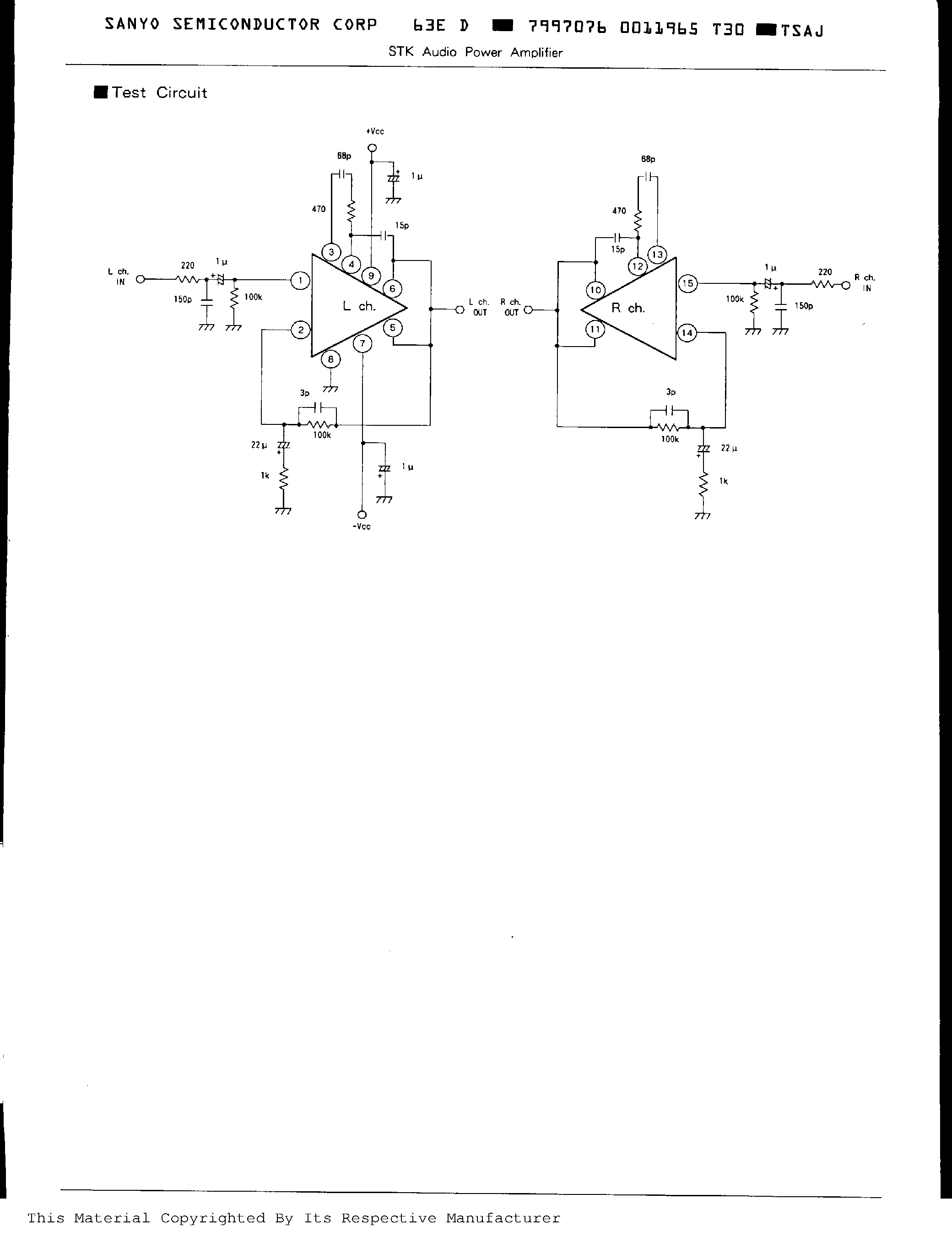 Datasheet STK3062 page 2 Datasheet STK3062 - AUDIO POWER AMPLIFIER page 2