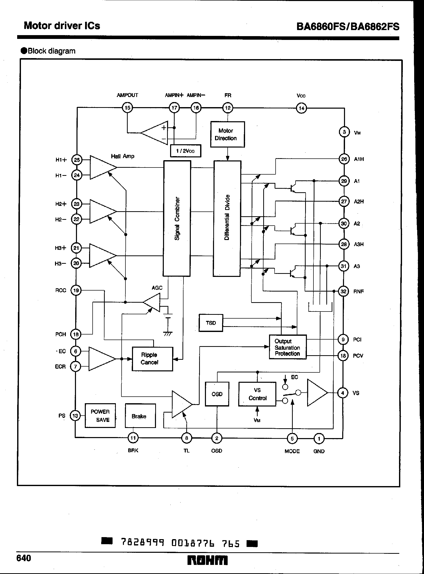 Datasheet BA6862 page 2 Datasheet BA6862 - 3 Phase Motor Driver page 2