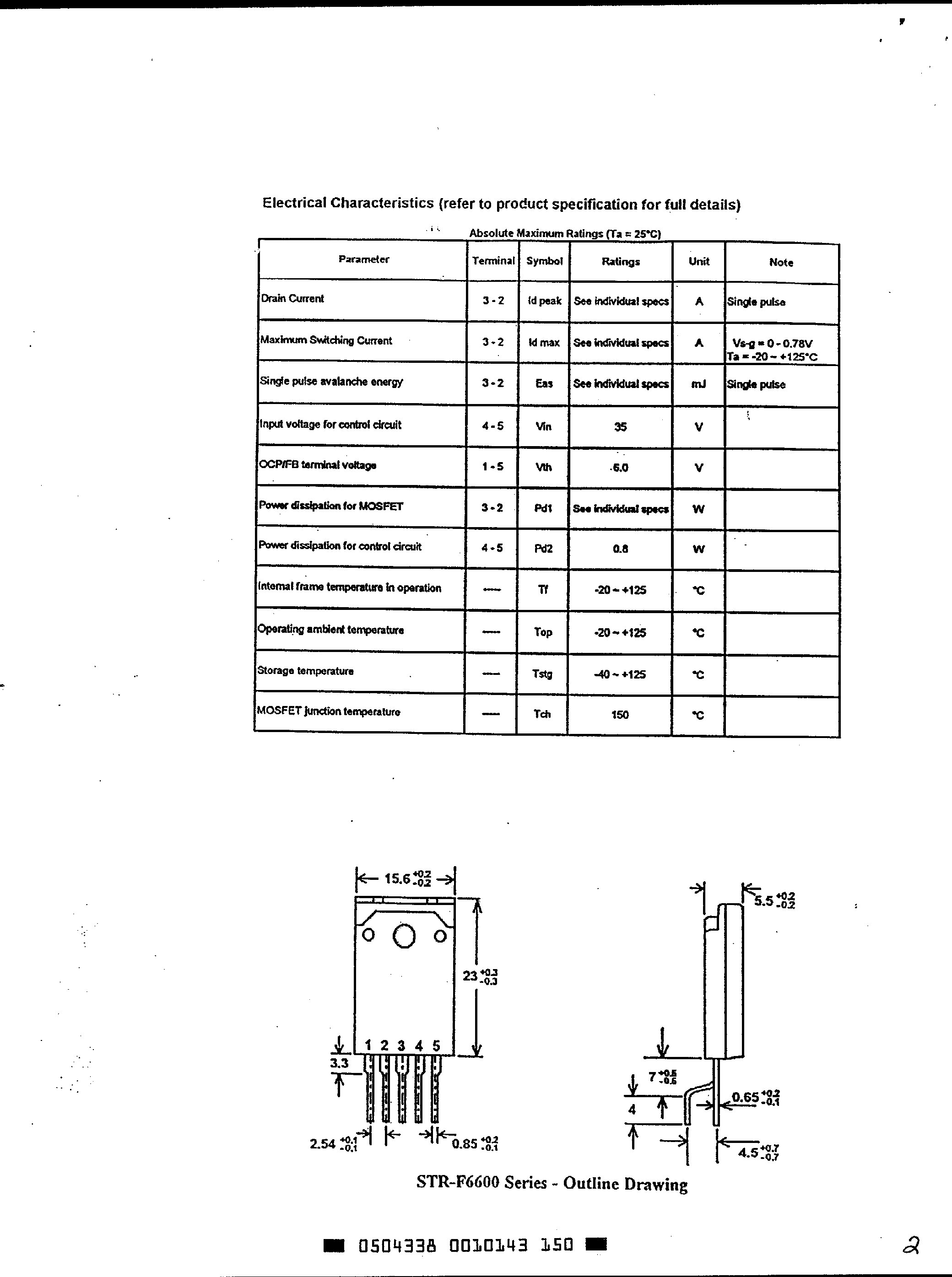 Datasheet STRF66xx page 2 Datasheet STRF66xx - SMPS Primary IC page 2