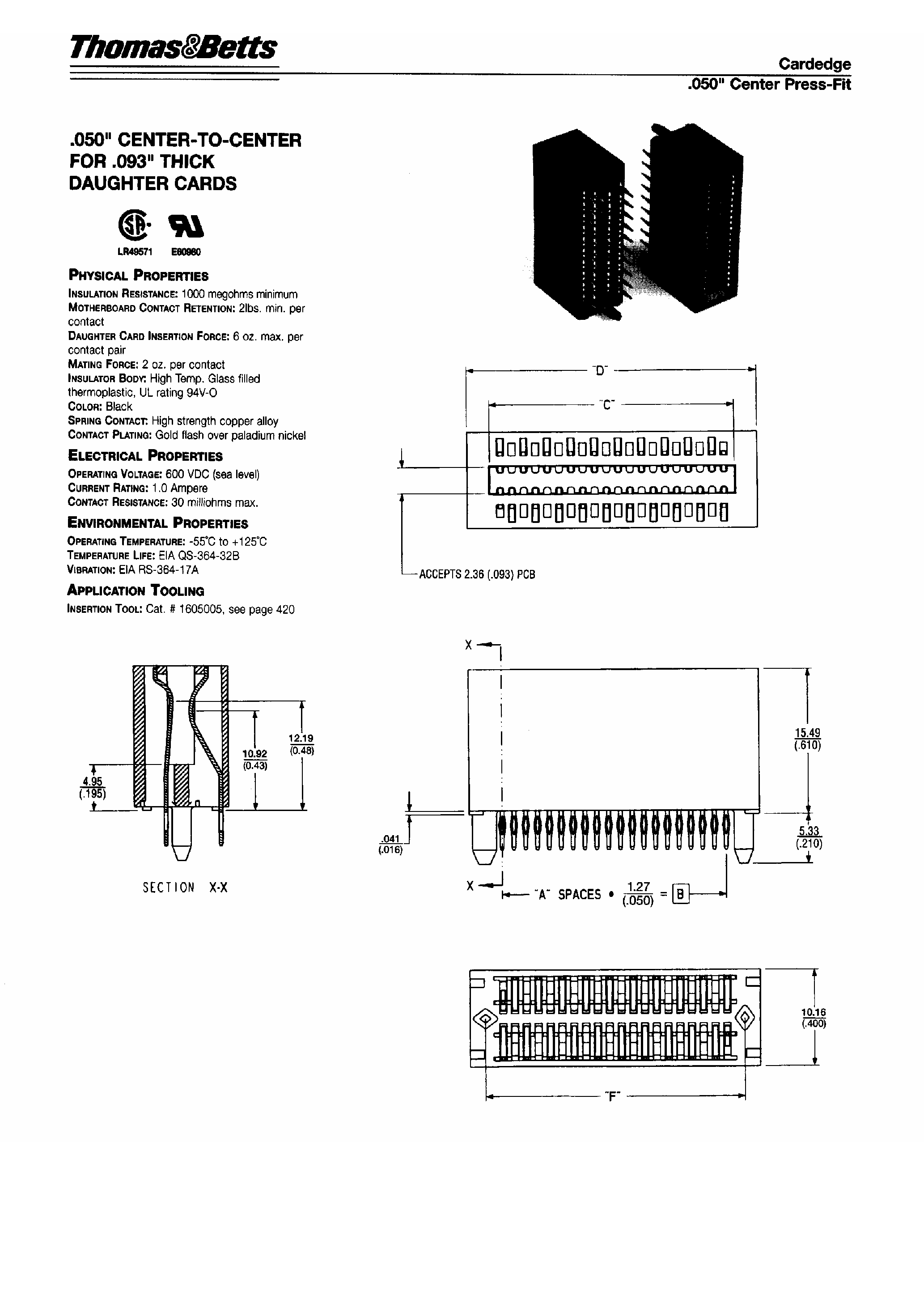 Даташит F2Dxxx - Edge Connector страница 1