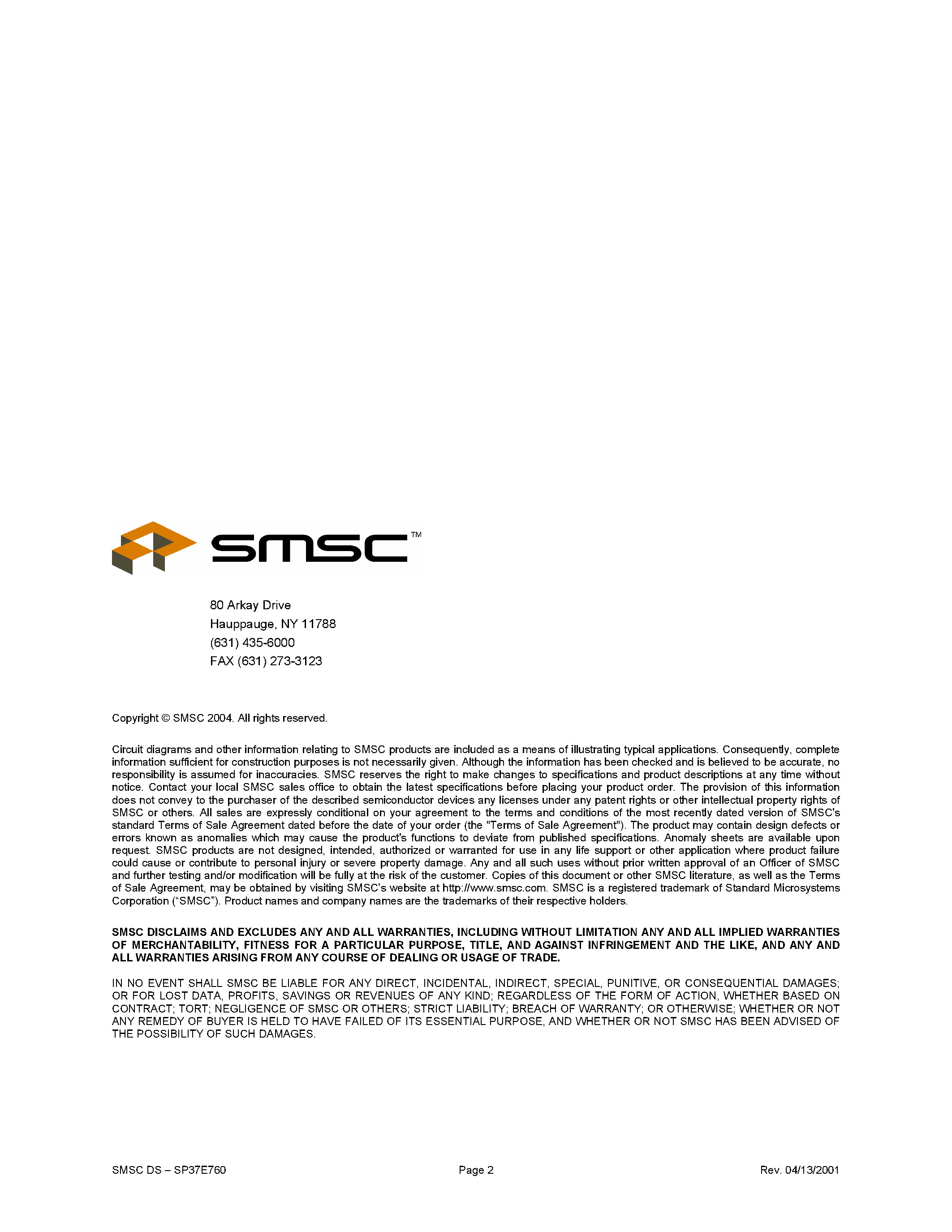 Datasheet SP37E760-MC - 3.3 V I/O CONTROLLER FOR EMBEDDED APPLICATIONS page 2