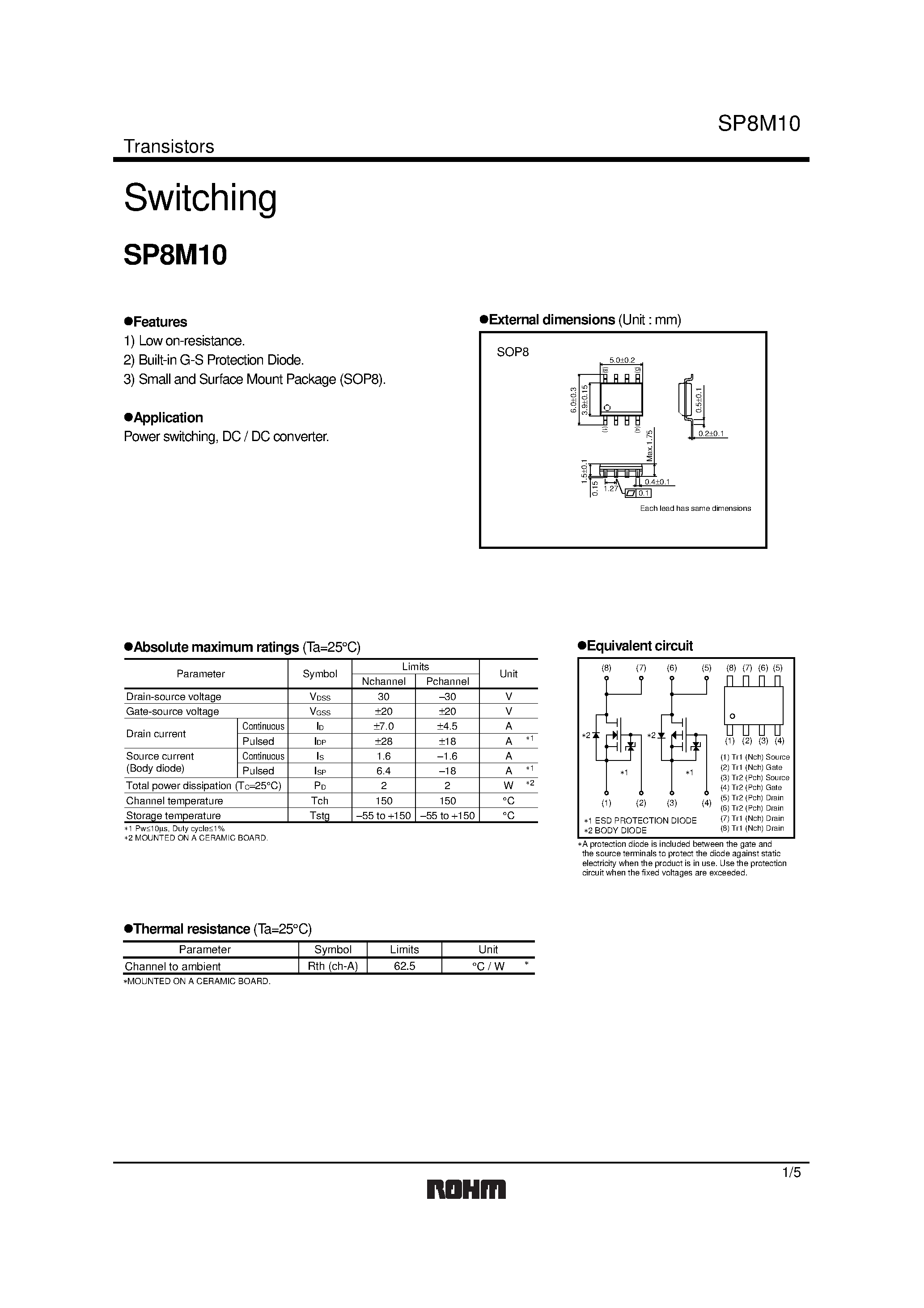 Datasheet SP8M10 - Switching page 1
