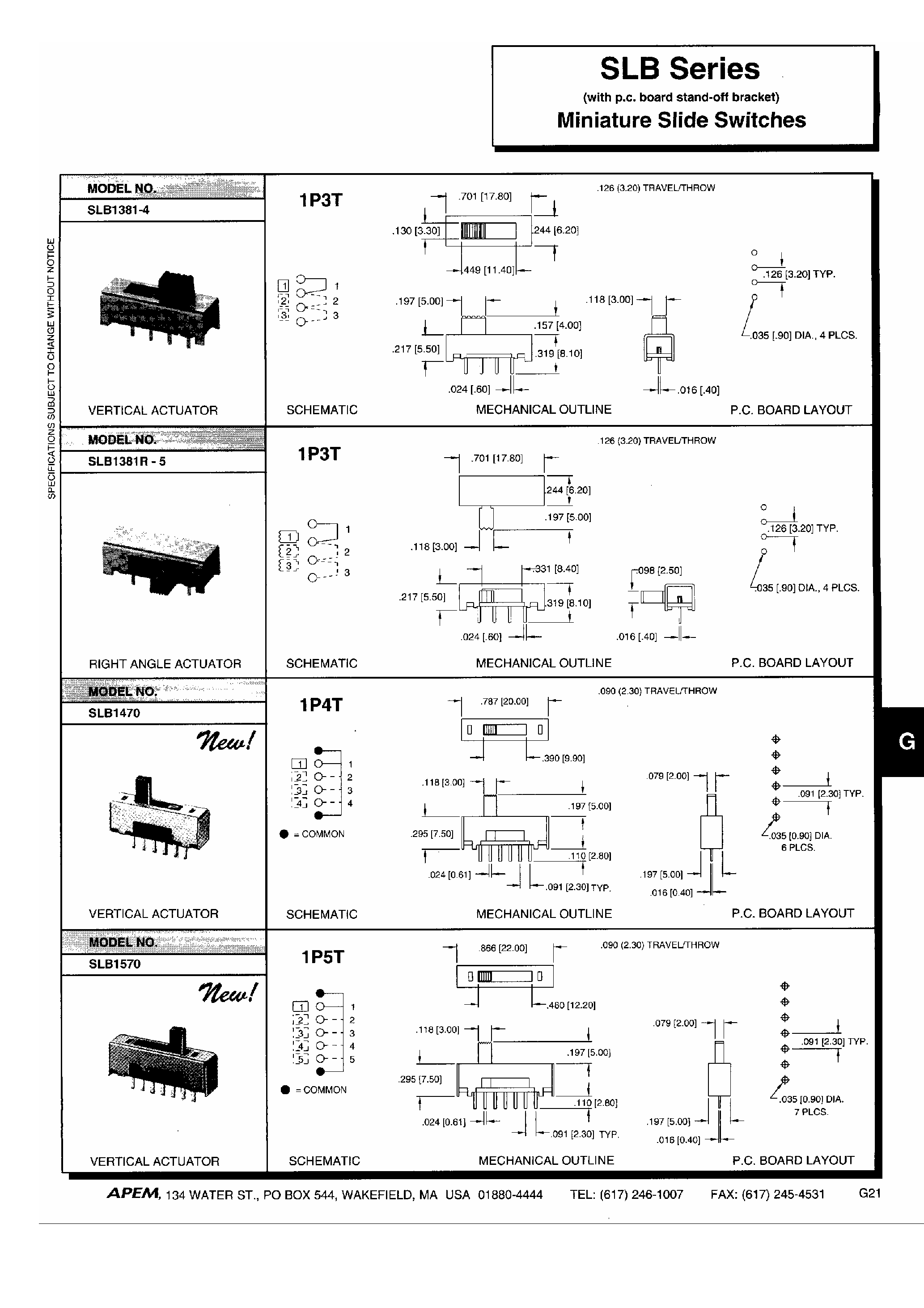 Даташит на микросхему SLB1370 страница 2 Даташит SLB1370 - Miniature Slide Switches страница 2
