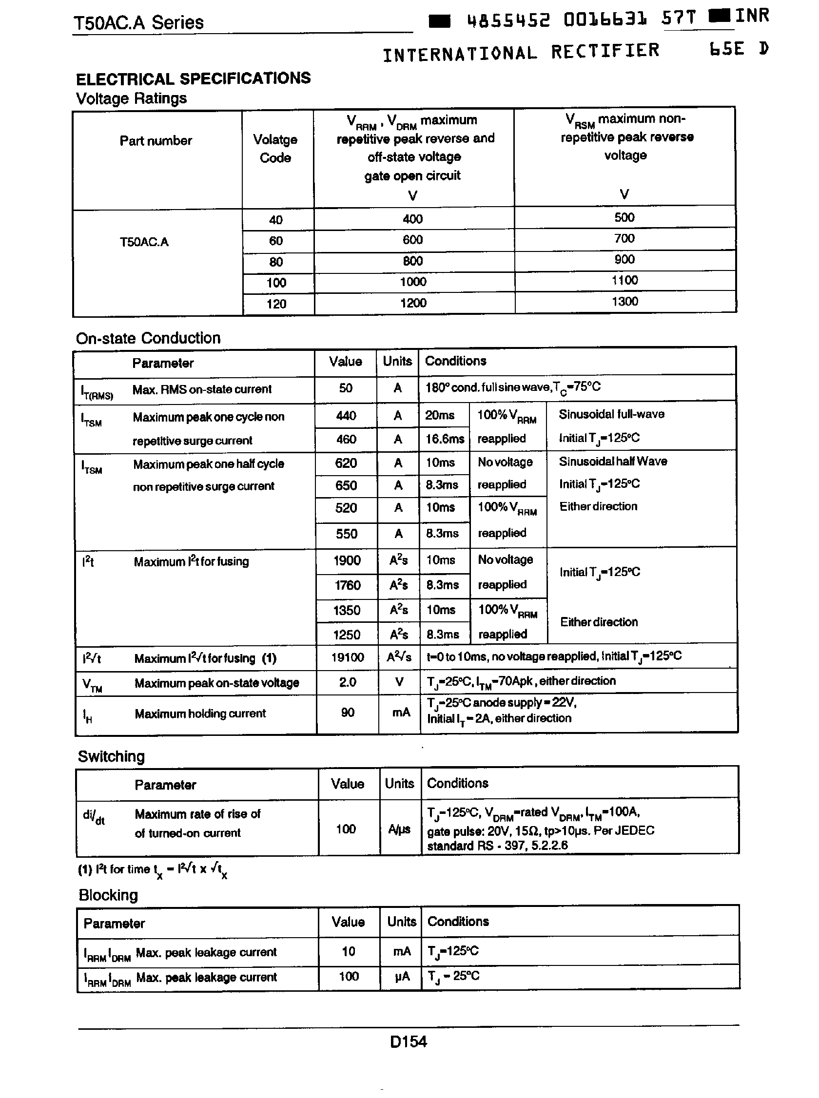 Datasheet T50ACxx - Triac / T-Modules page 2
