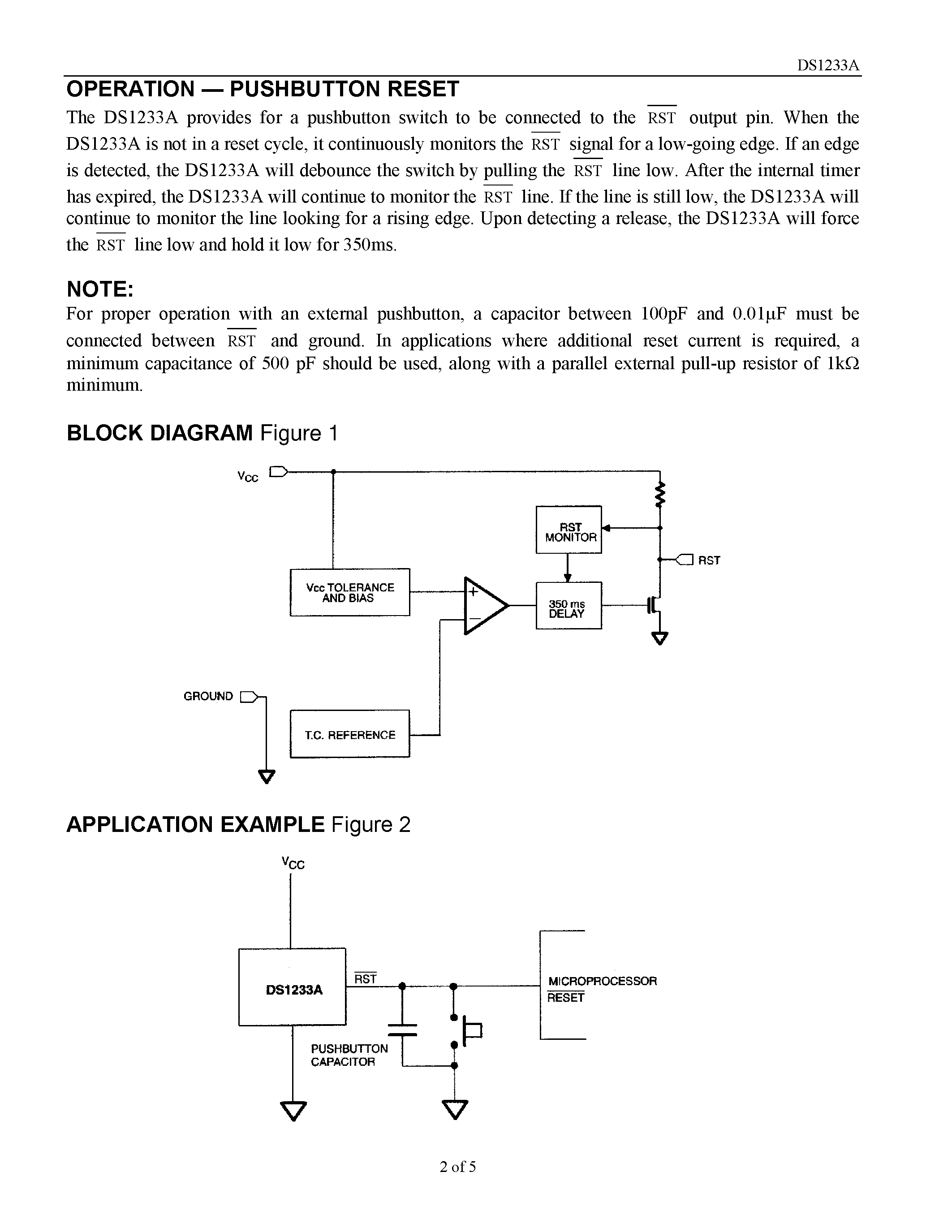 Datasheet DS1233A - 3.3V EconoReset page 2
