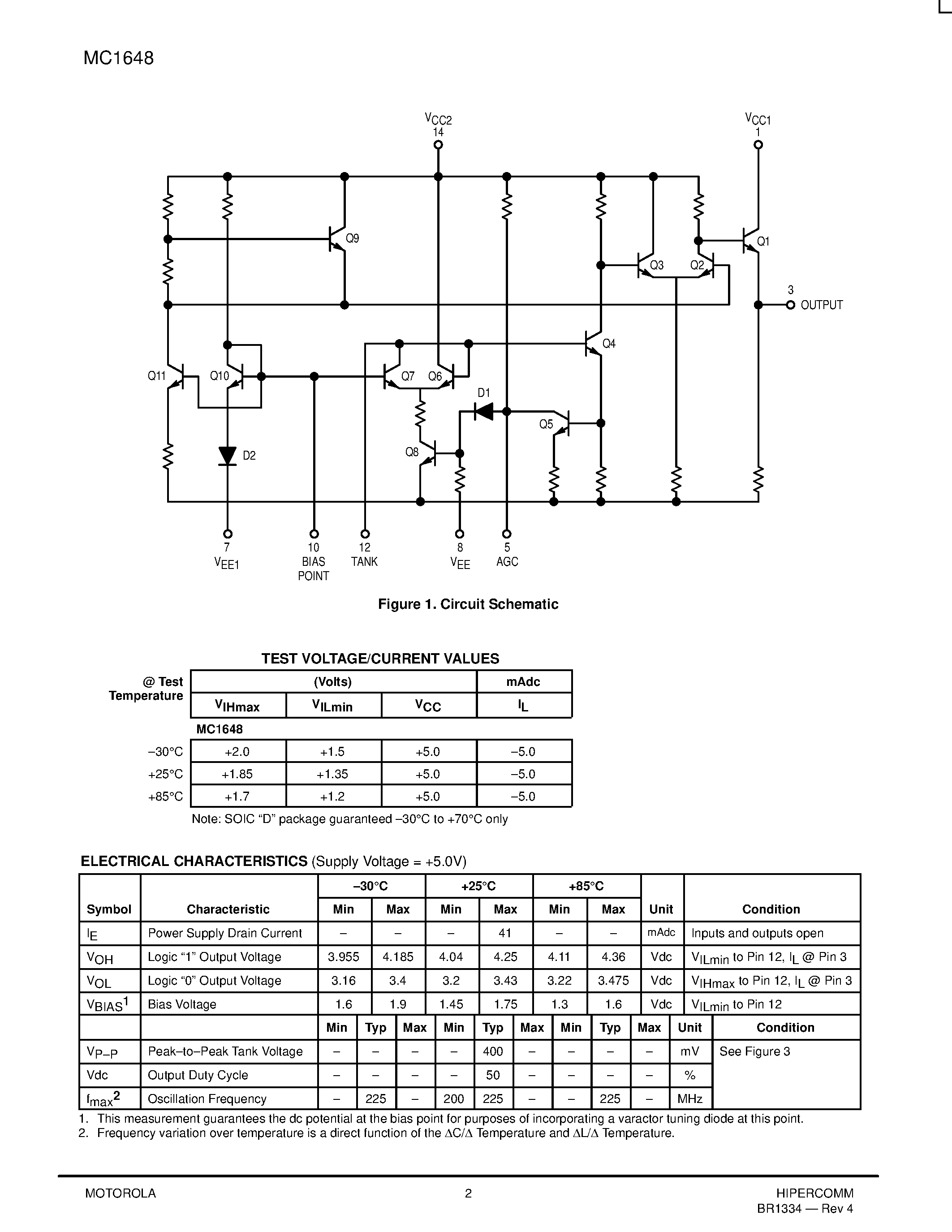 Даташит на микросхему MC1648 страница 2 Даташит MC1648 - Voltage Controlled Oscillator страница 2