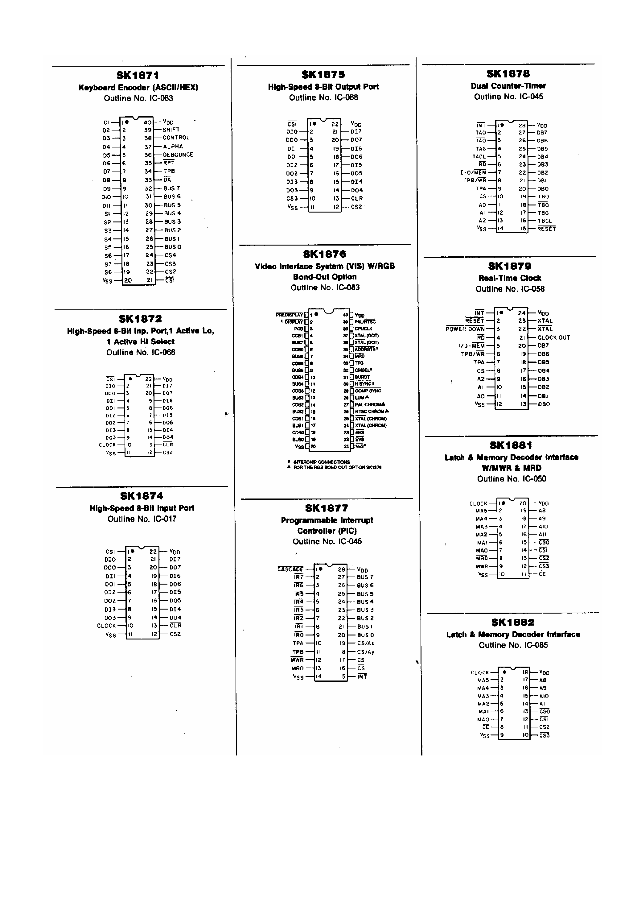 Даташит на микросхему SK1875 страница 1 Даташит SK1875 - High Speed 8 Bit Output Port страница 1