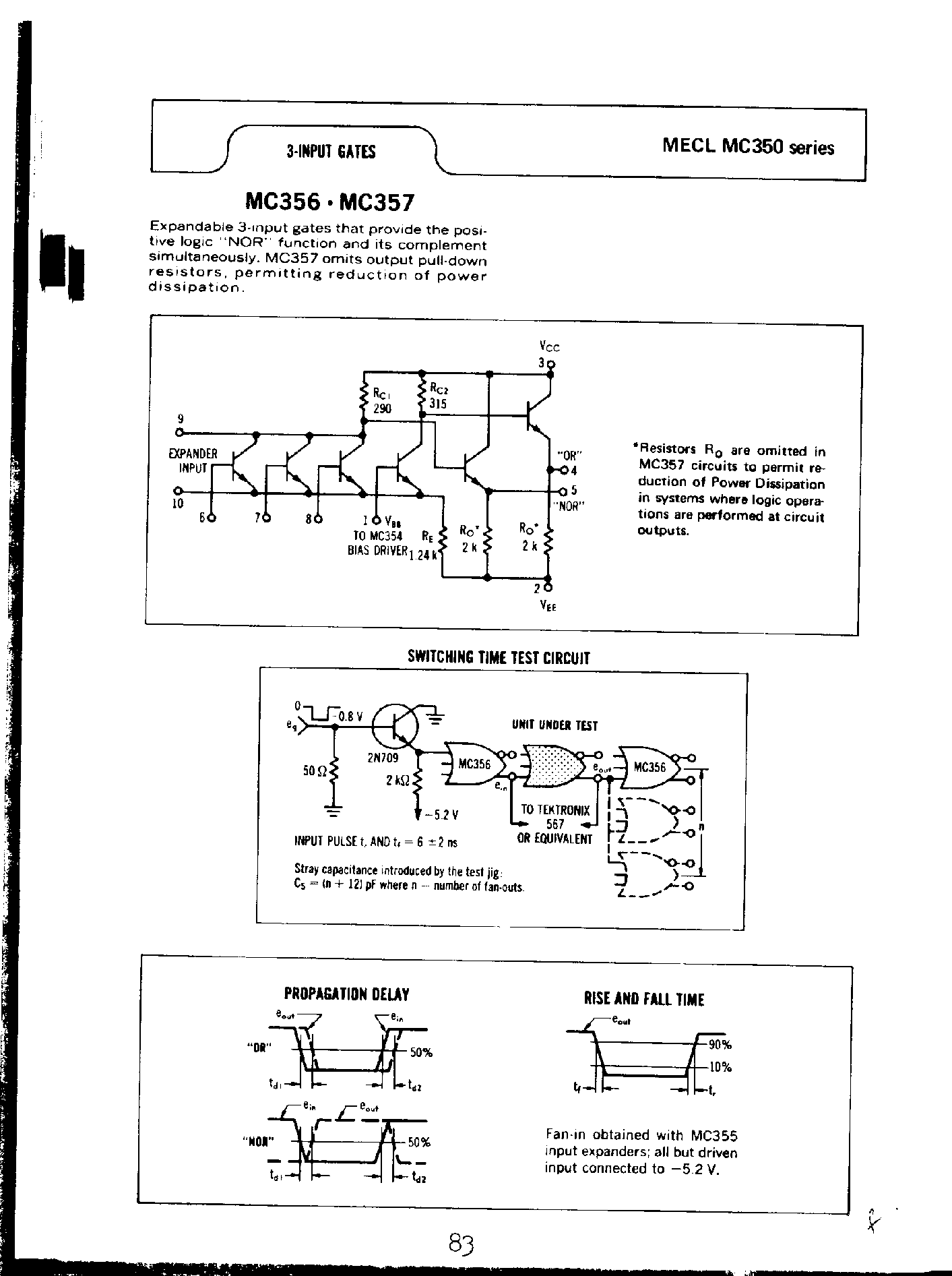 Datasheet MC356 page 1 Datasheet MC356 - 3 Input Gates page 1