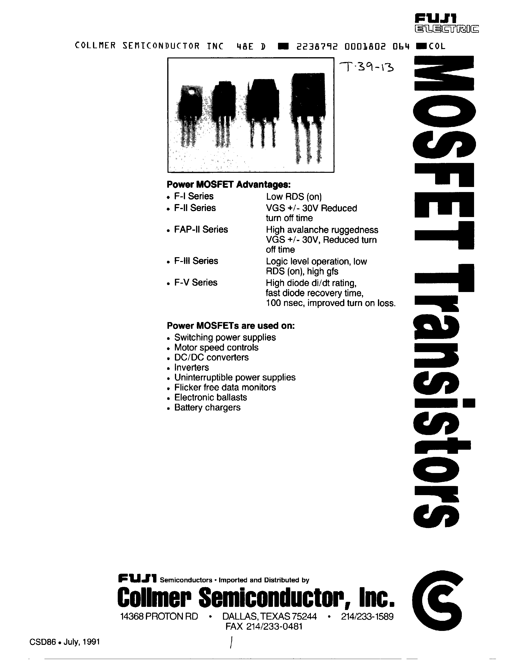 Datasheet 2SK903 - MOSFET Transistor page 1